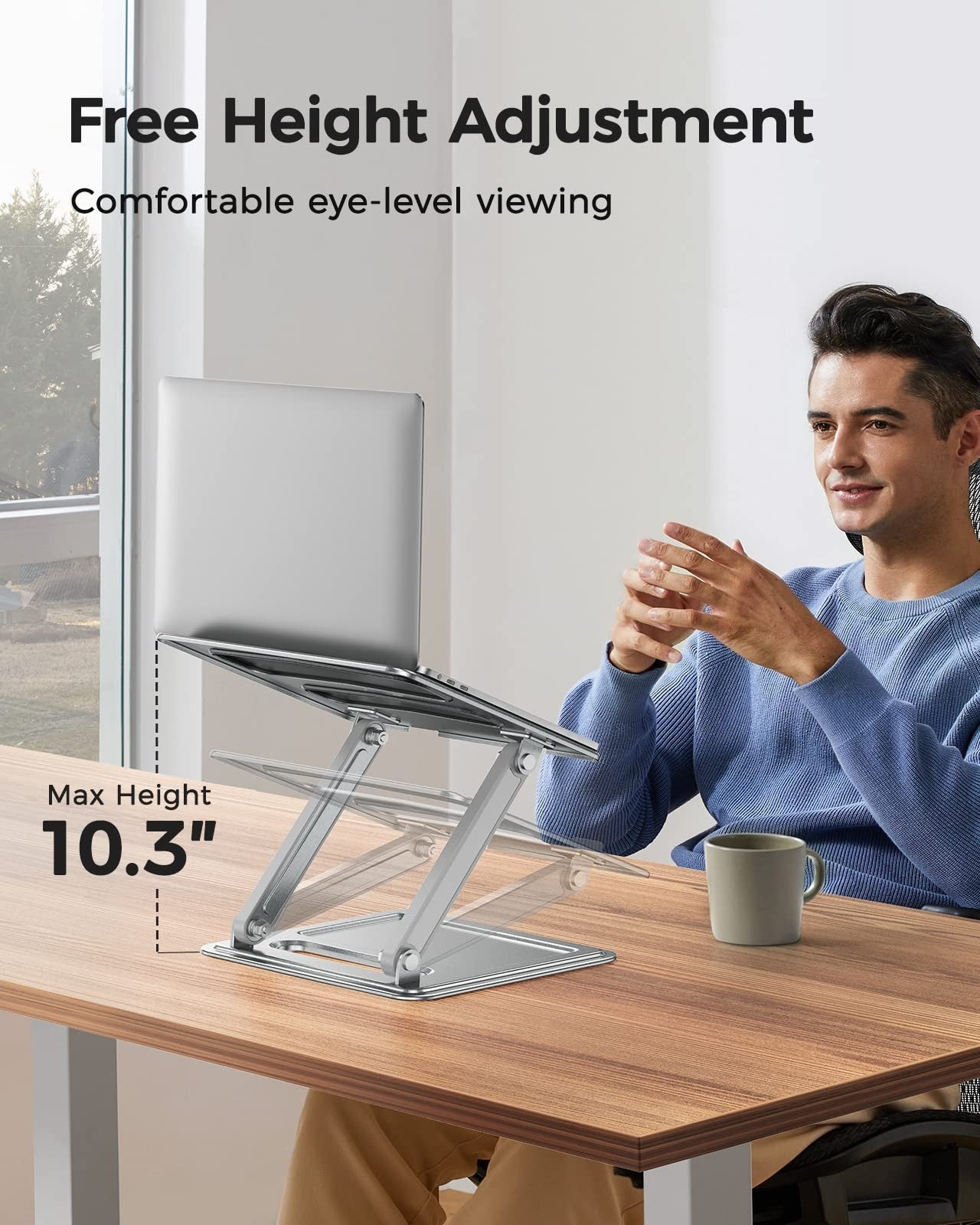 Adjustable Portable Laptop Stand for 17.3" Laptops, Ergonomic Design, Heat Dissi2
