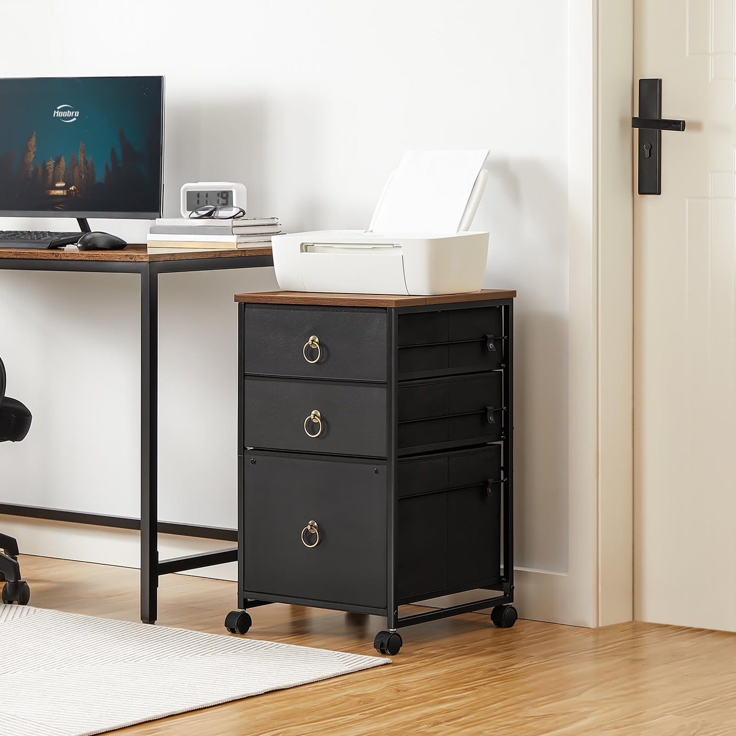 3 Drawer Mobile File Cabinet   Vertical Under Desk Storage, Rolling Printer Stan2