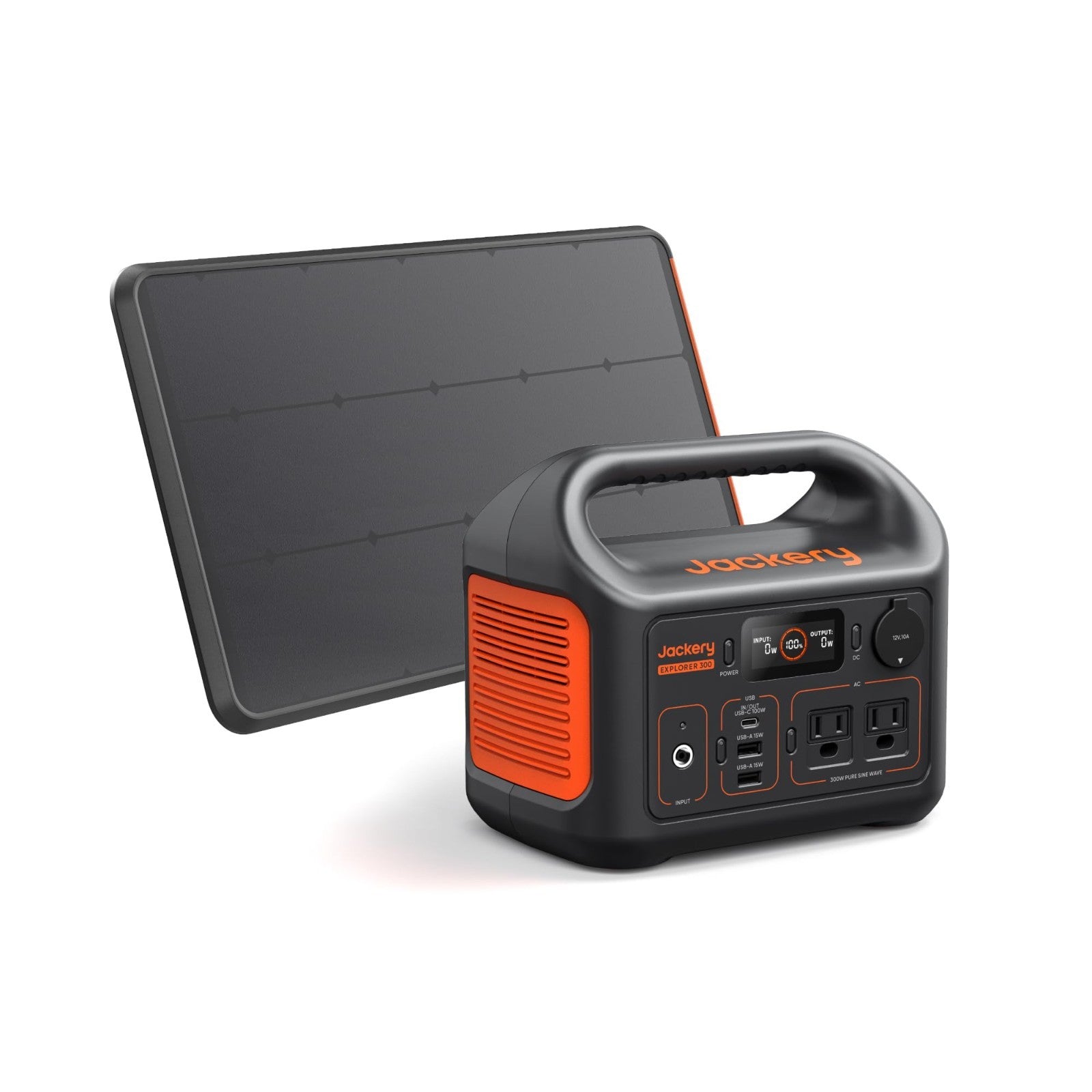 Portable Solar Generator 300W   292Wh LiFePO4 Battery & 100W Solar Panel for RV,1