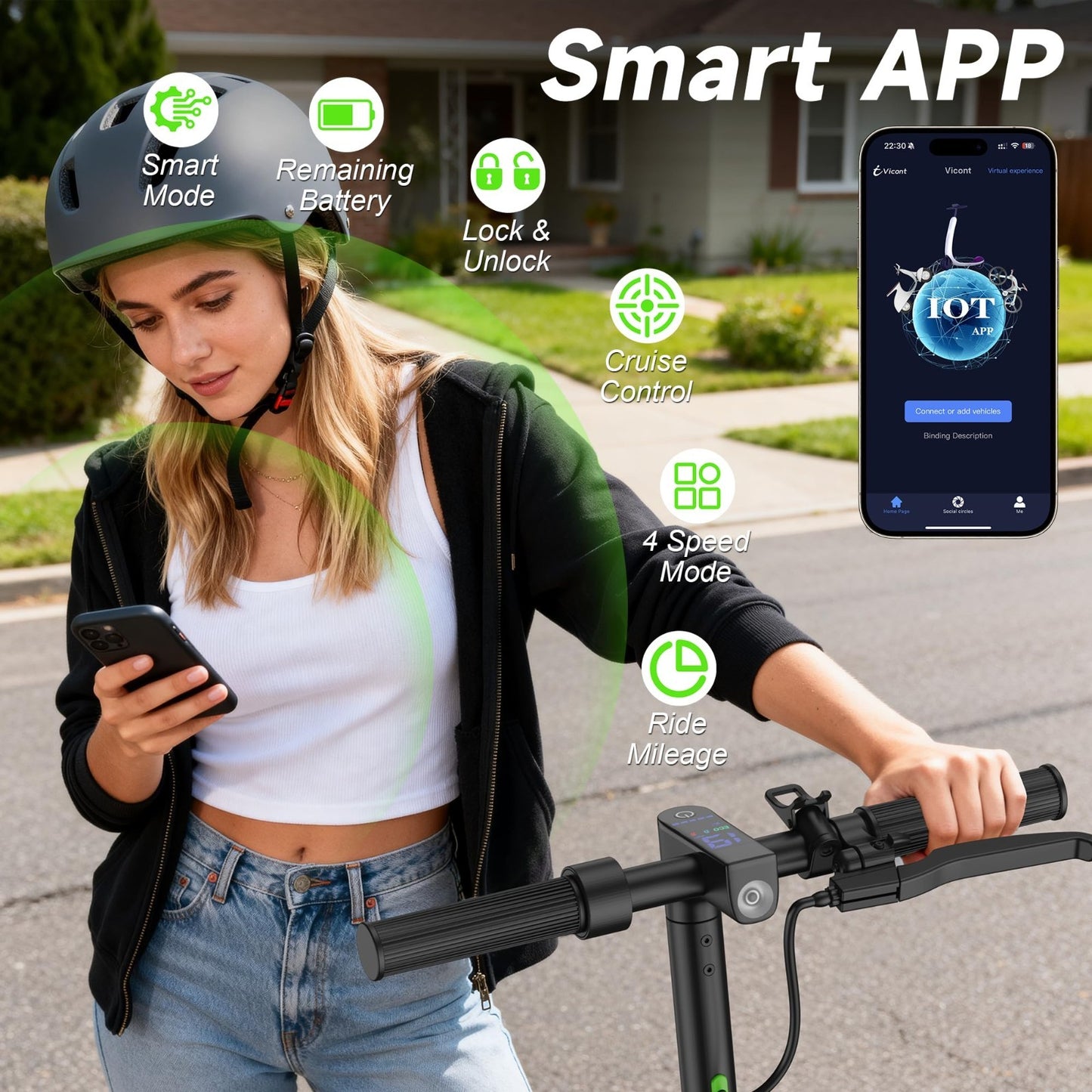 Powerful Electric Scooter 350W/500W Motor, 19MPH Speed, 21-28 Miles Range, Foldi4