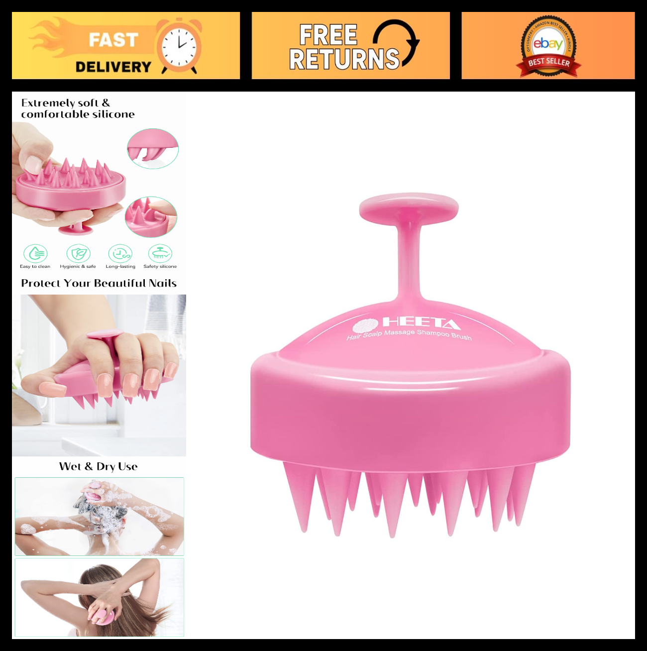 Scalp Massager Hair Growth Brush, Soft Silicone Shampoo Scrubber for Dandruff, S0