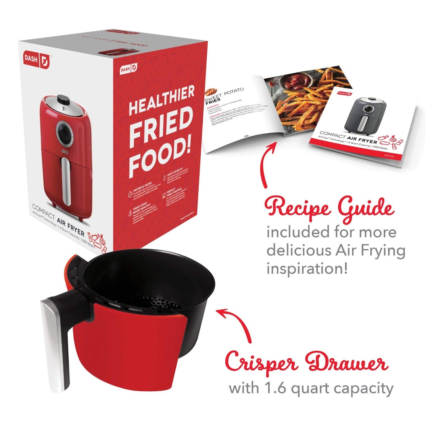 Compact Air Fryer - 2 Quart, Healthy Cooking, Auto Shut-Off, Adjustable Temp, No5