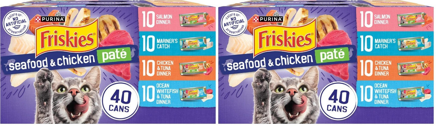 Seafood & Chicken Pate Wet Cat Food Variety Pack   5.5 oz Cans, 80 Count1