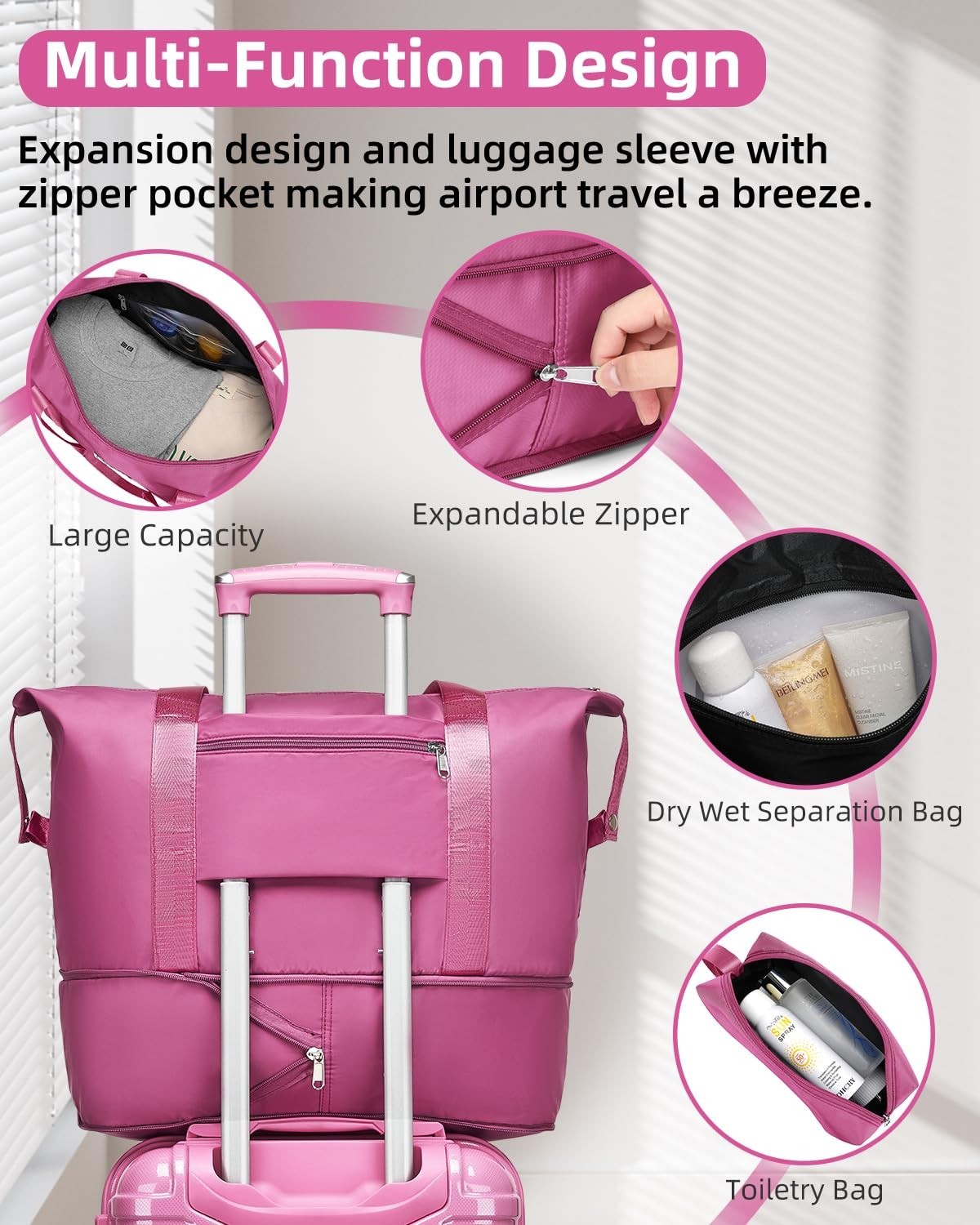 6-Piece Expandable Luggage Set, Lightweight Hardshell Suitcases, TSA Lock, 360°8