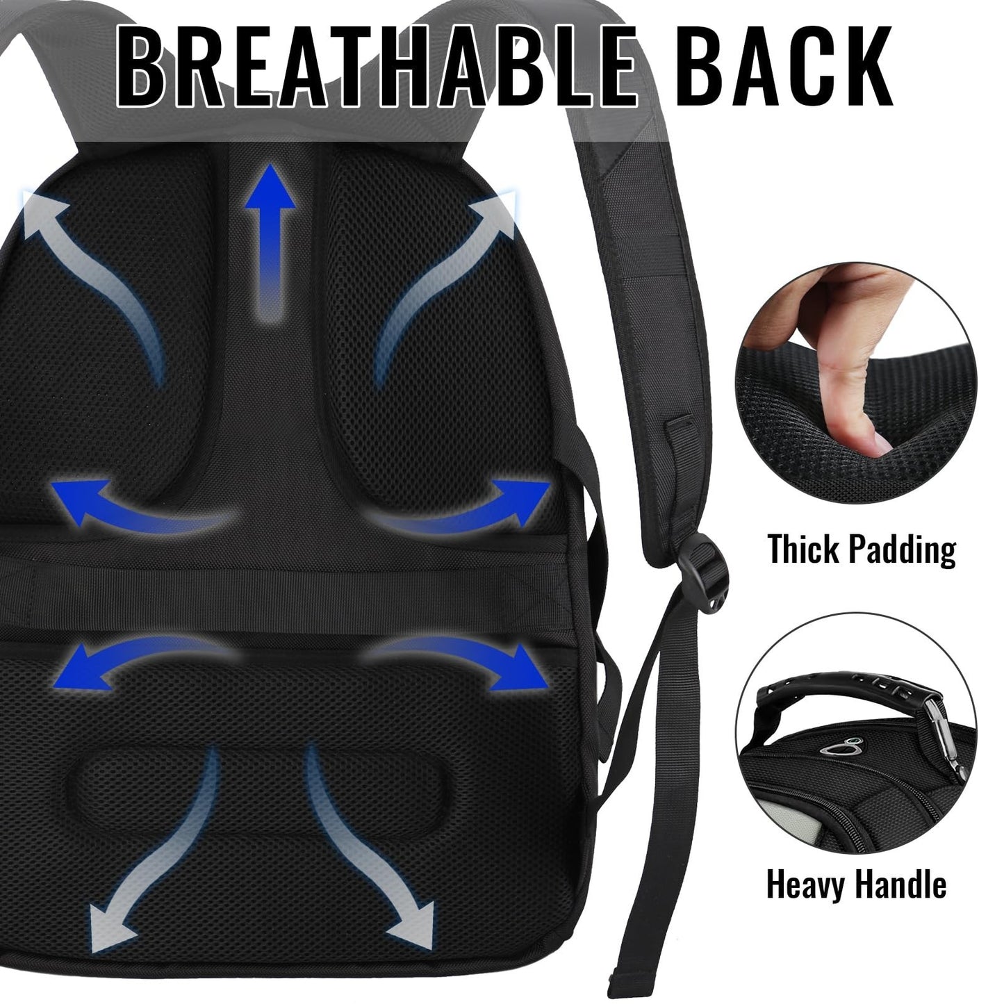 Large Heavy Duty Laptop Backpack for Men, Travel Backpack with Multiple Pockets3