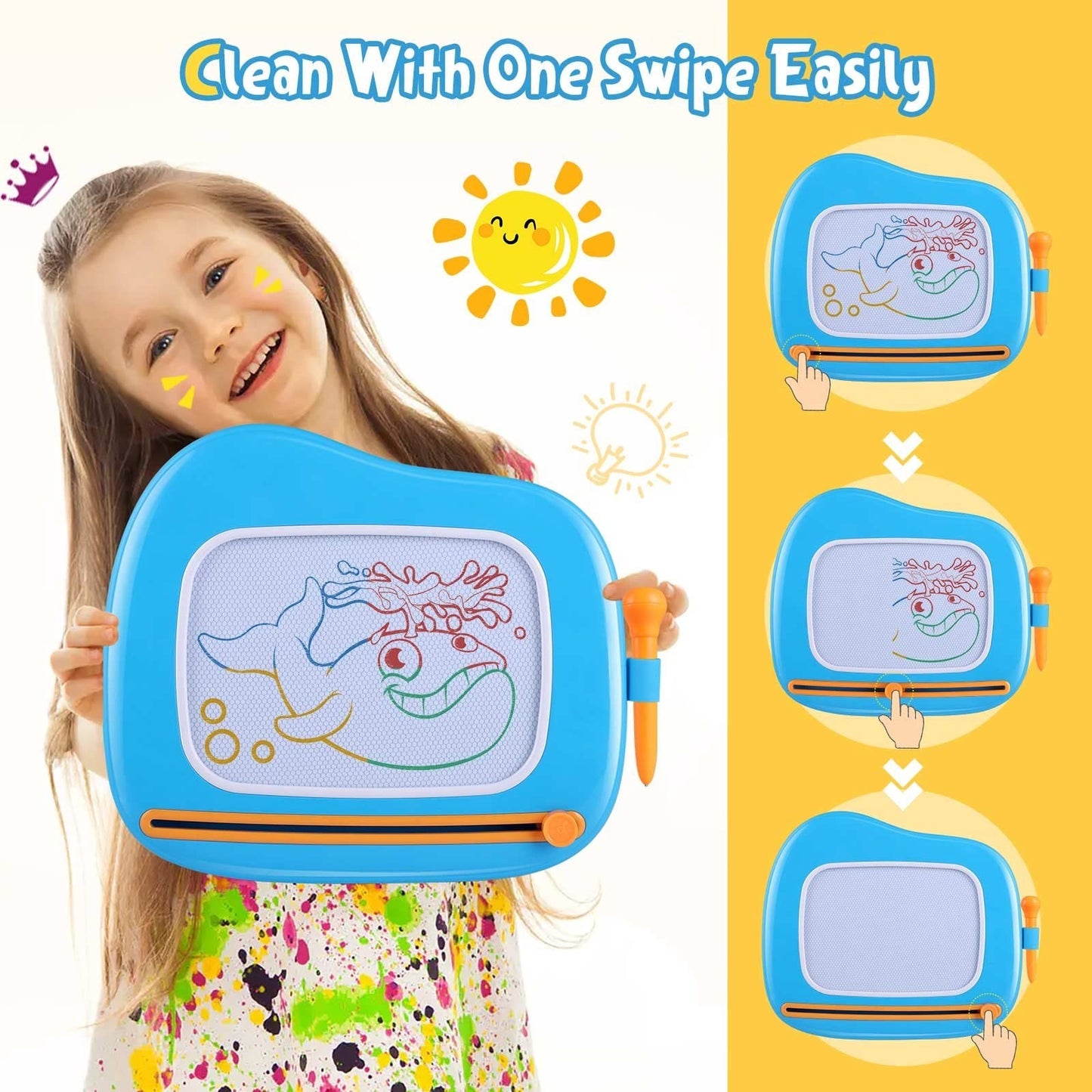 Magnetic Drawing Board for Kids - Educational Toy for Toddlers Age 1-3 - Birthda4