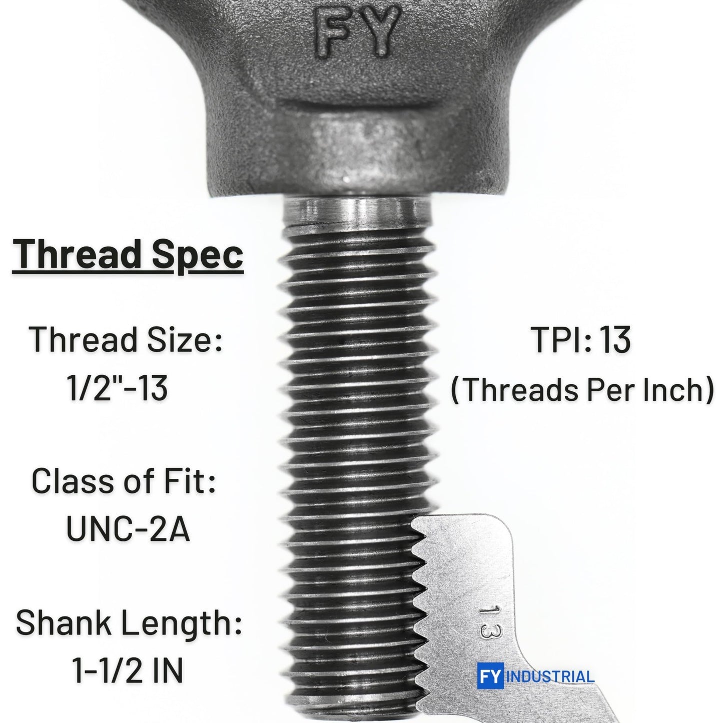 3 Pcs Heavy-Duty Lifting Shoulder Eye Bolts 1/2"-13 X 1-1/2" - Secure Rigging Ha3