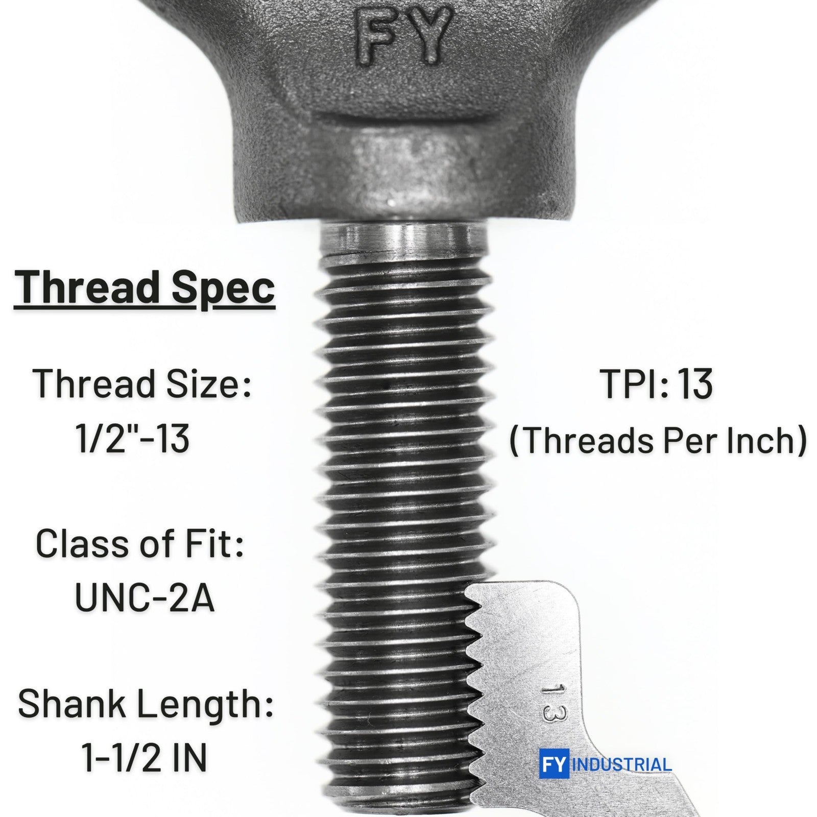 3 Pcs Heavy-Duty Lifting Shoulder Eye Bolts 1/2"-13 X 1-1/2" - Secure Rigging Ha3