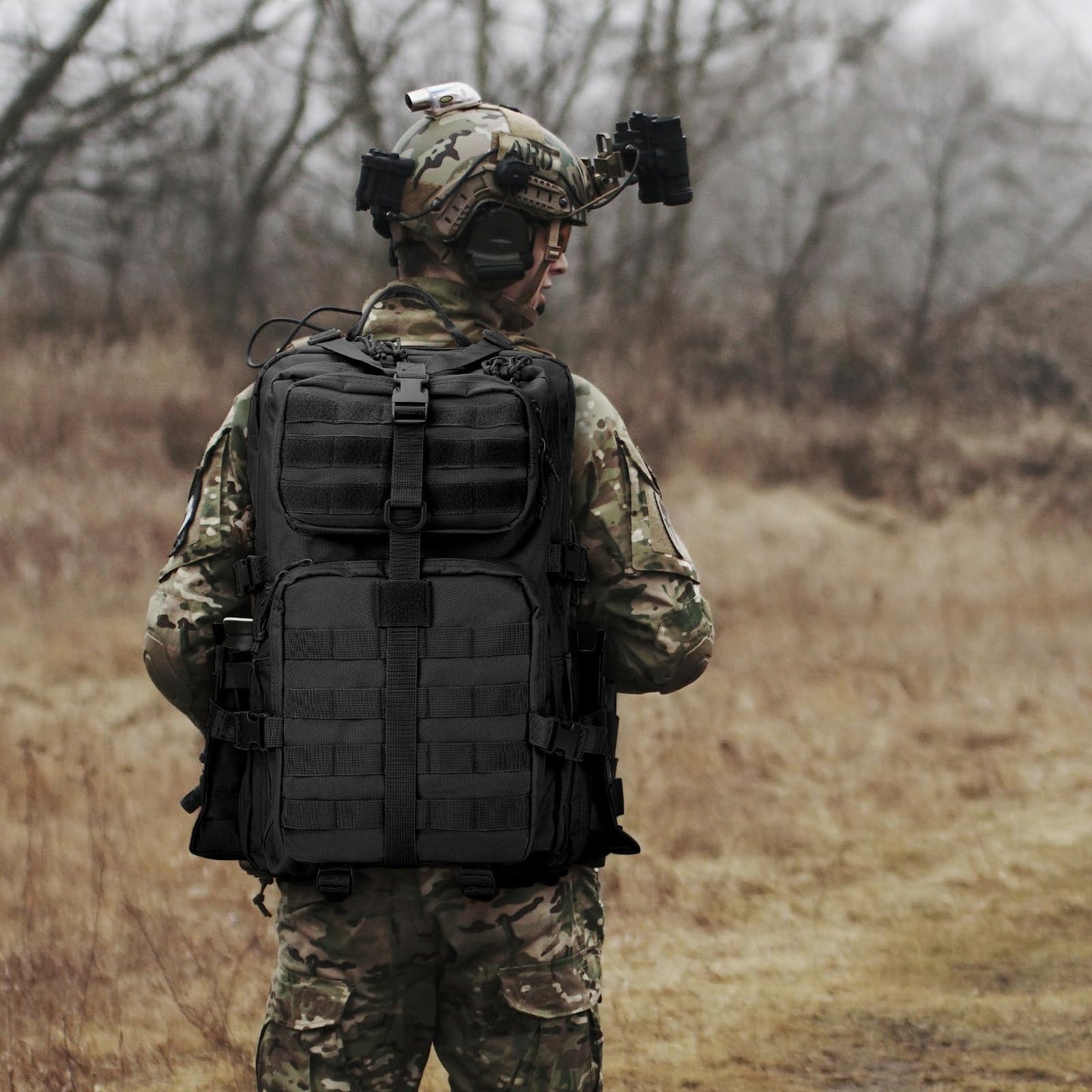 Tactical Military Backpack for Men   3 Day Survival Gear, Black, Outdoor Travel2