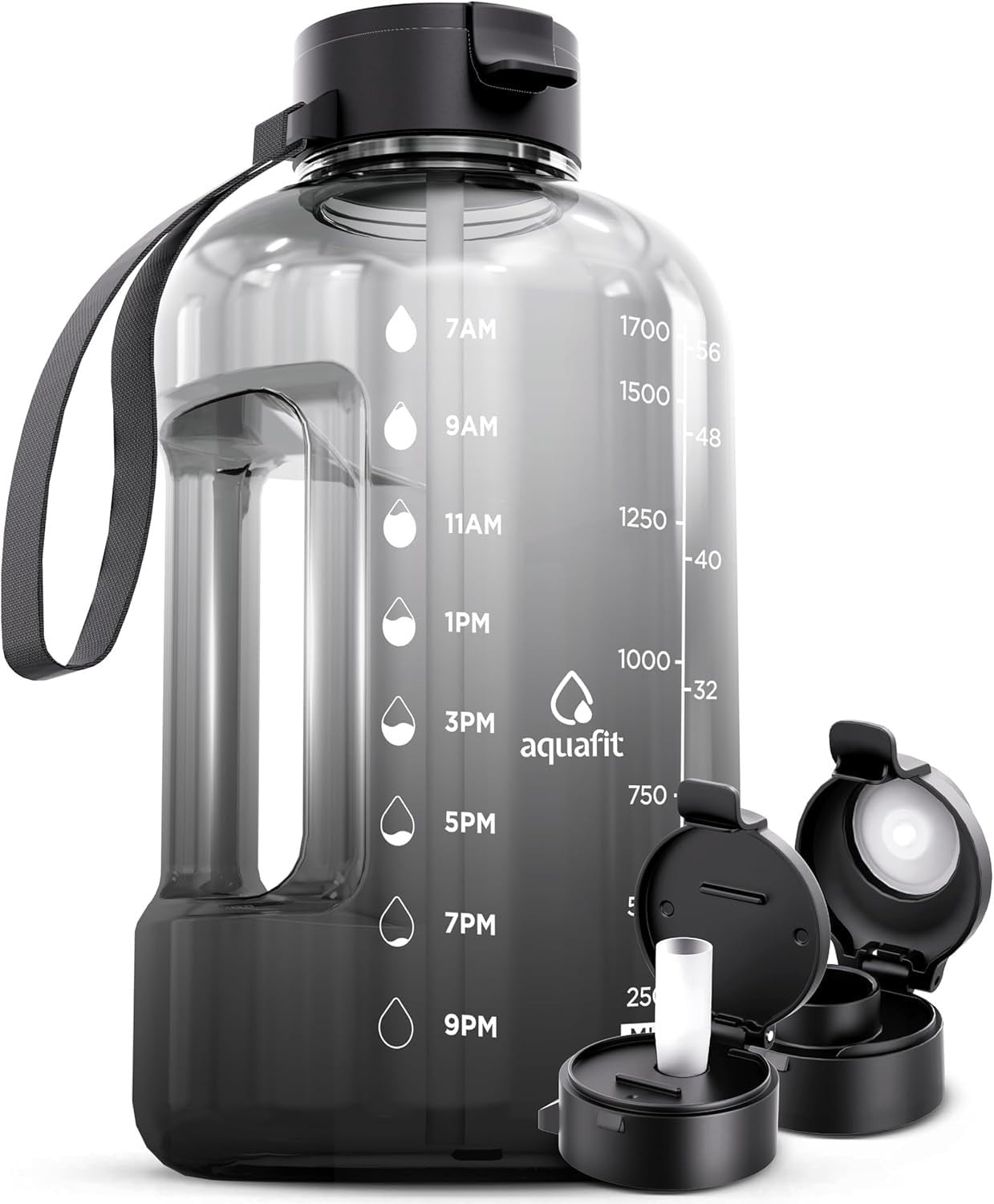 Optimized eBay Title:  "64 oz Water Bottle with Time Marker, Straw & Chug Lid -1