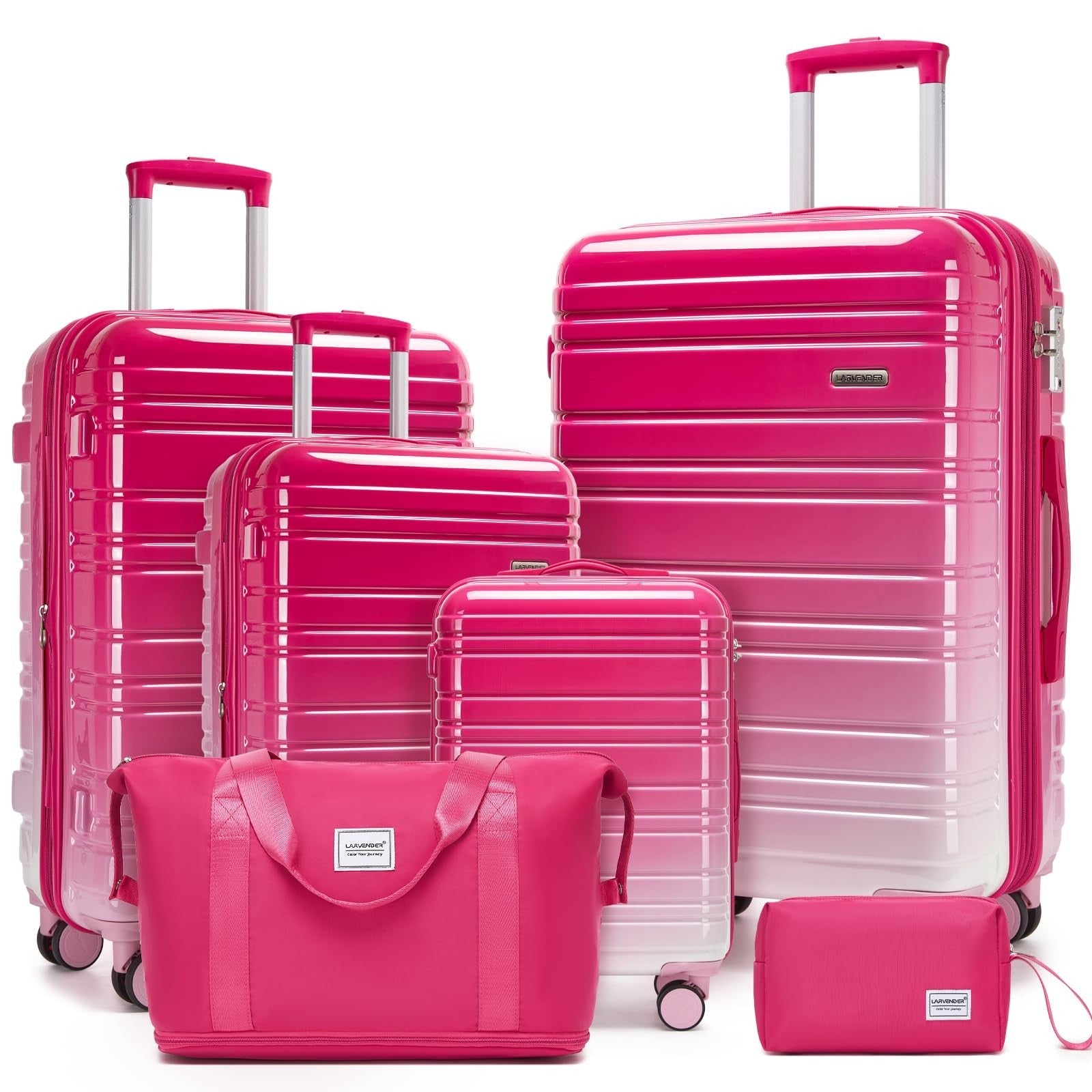 6-Piece Expandable Luggage Set - Lightweight Hardshell Suitcases with TSA Lock,1