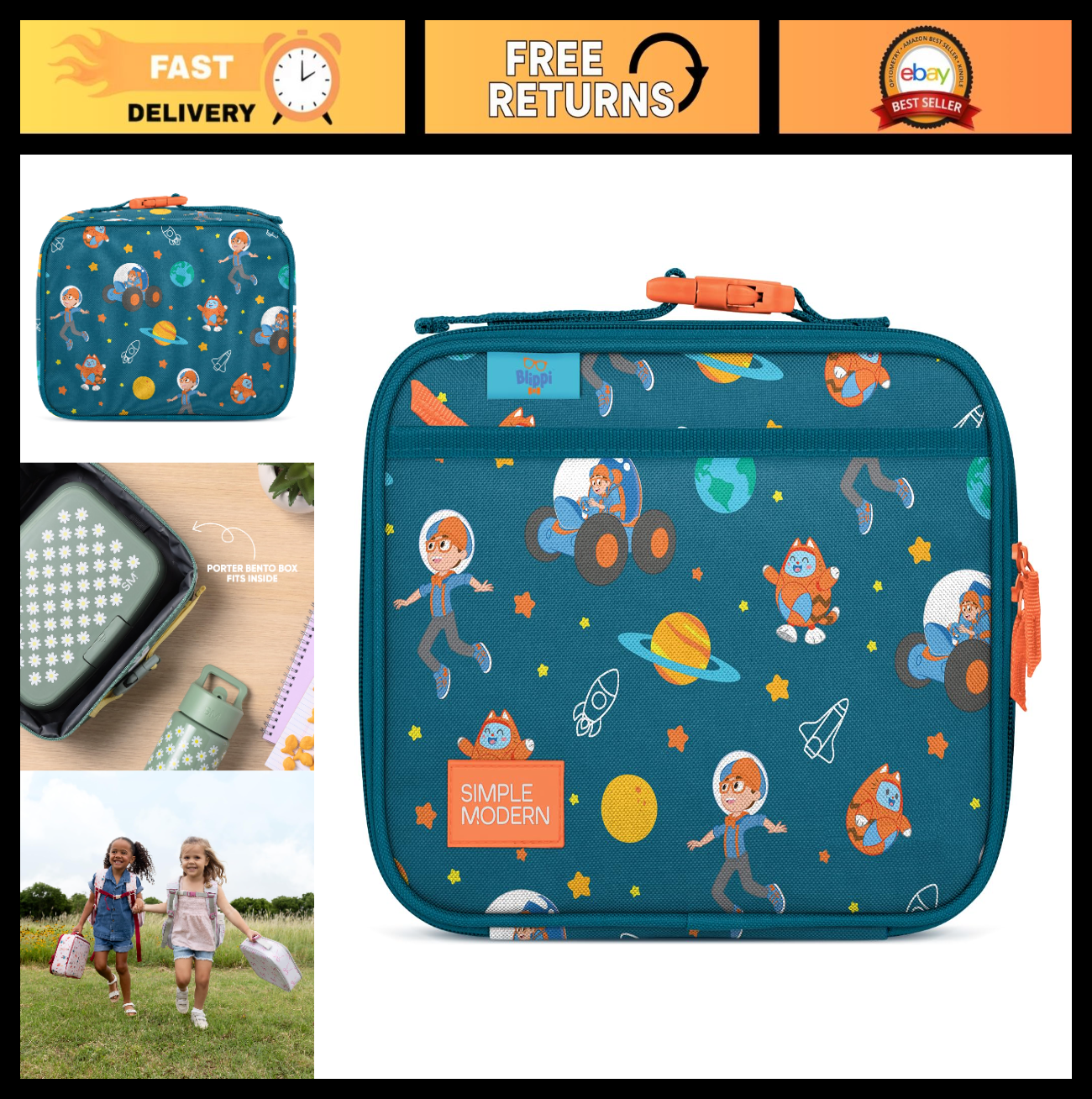 Insulated Kids Lunch Box & Bag Set for School | Cute Bento Box Carrier for Toddl0