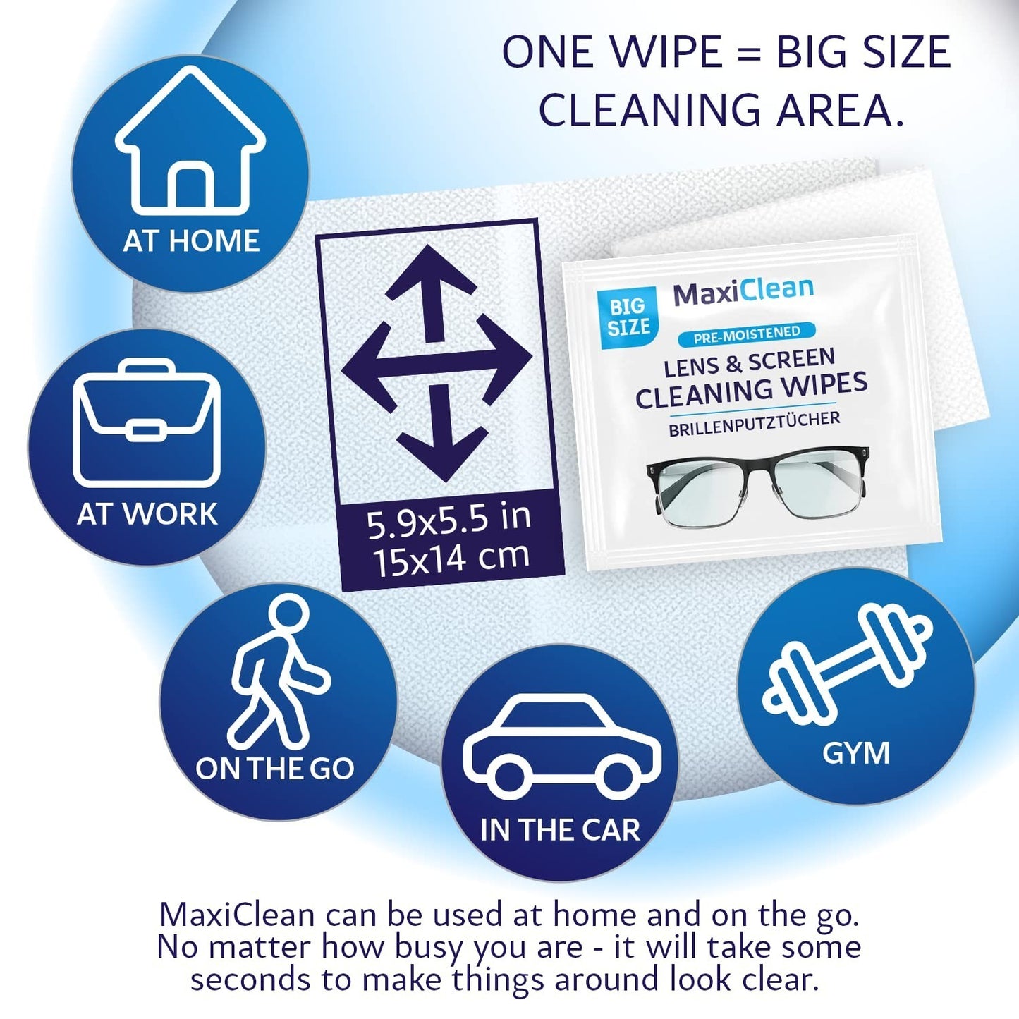 Pre-Moistened Lens Wipes - 400 Individually Wrapped Glasses & Screen Cleaners -4