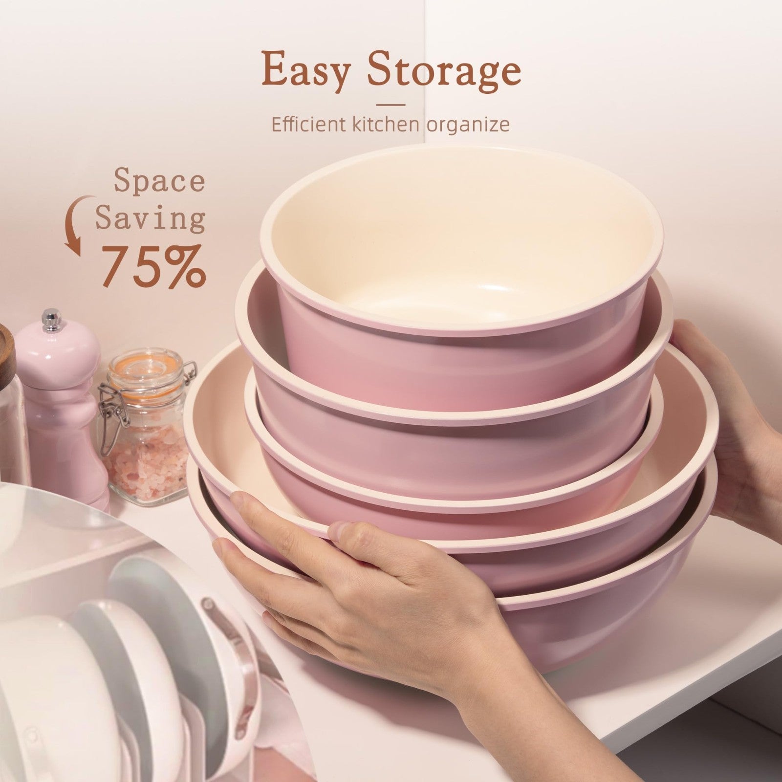 21 Piece Non Stick Ceramic Cookware Set, Detachable Handle, Oven Safe, Induction5