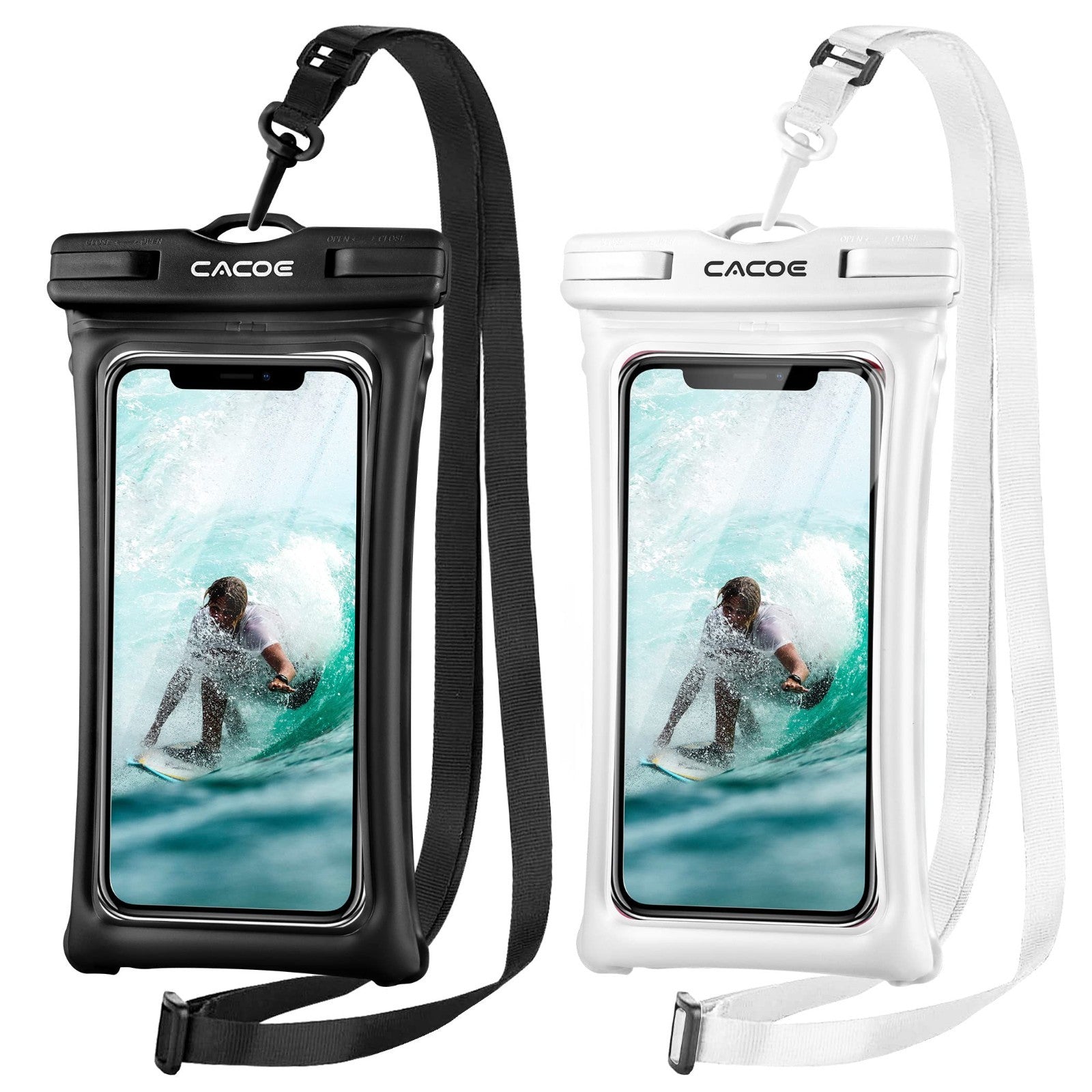 Waterproof Phone Pouch 2 Pack   Floatable IPX8 Case for 7" Phones, Lanyard, Dry1