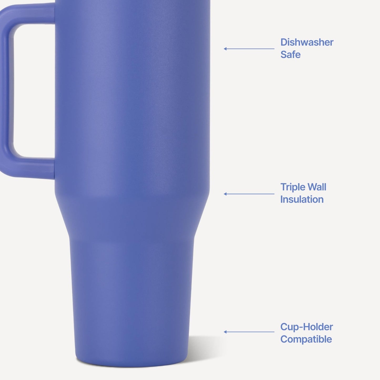 40oz Insulated Tumbler with Handle & Straw   Travel Mug, Berry Color, BPA Free3