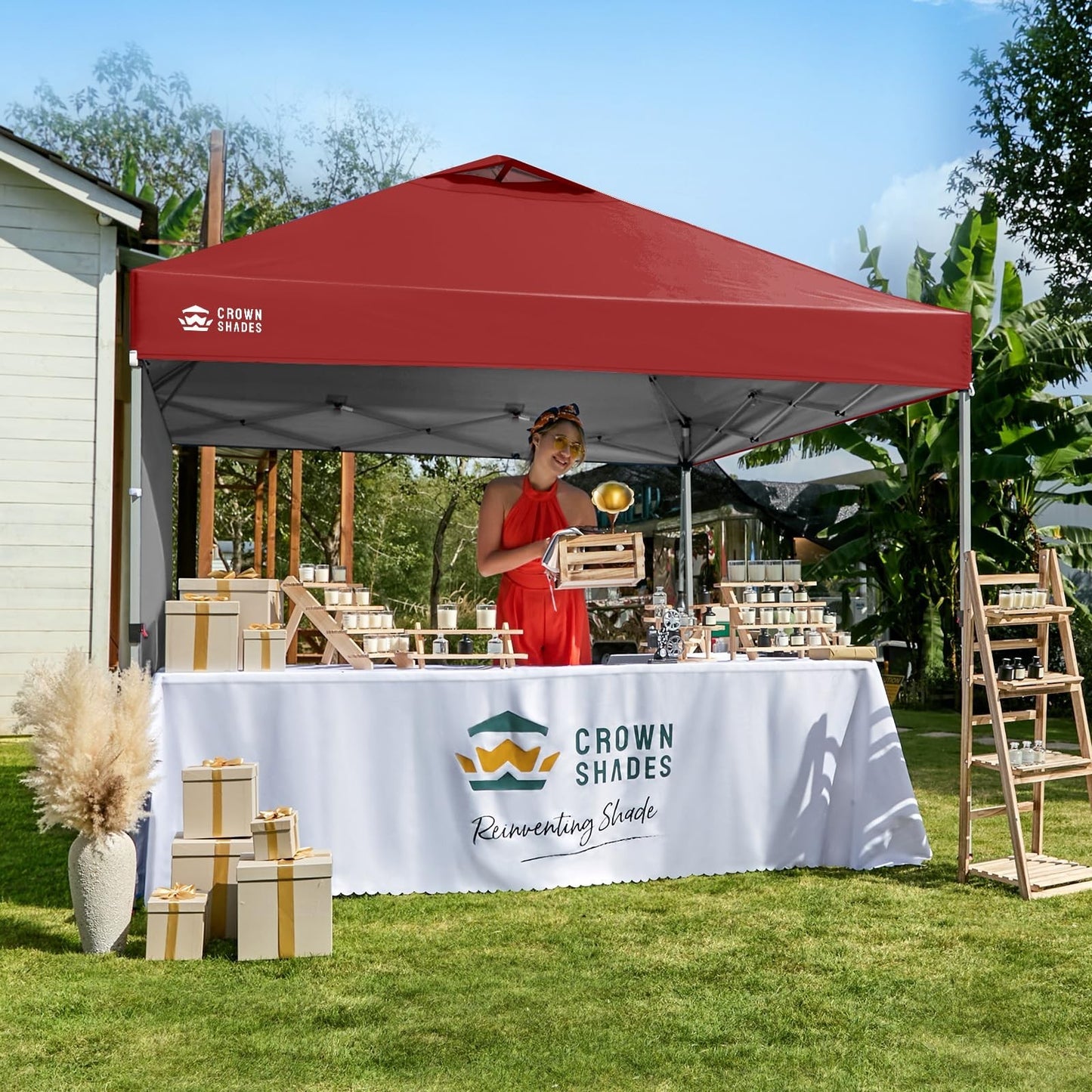 10x10 Pop Up Canopy Tent with Side Wall, Easy Setup Outdoor Shelter for Events,2