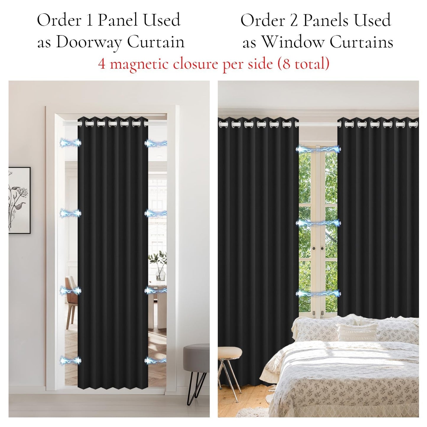 Heavyweight Light Reducing Faux Linen Blackout Curtain Panel, 52"x96", Red, Priv7