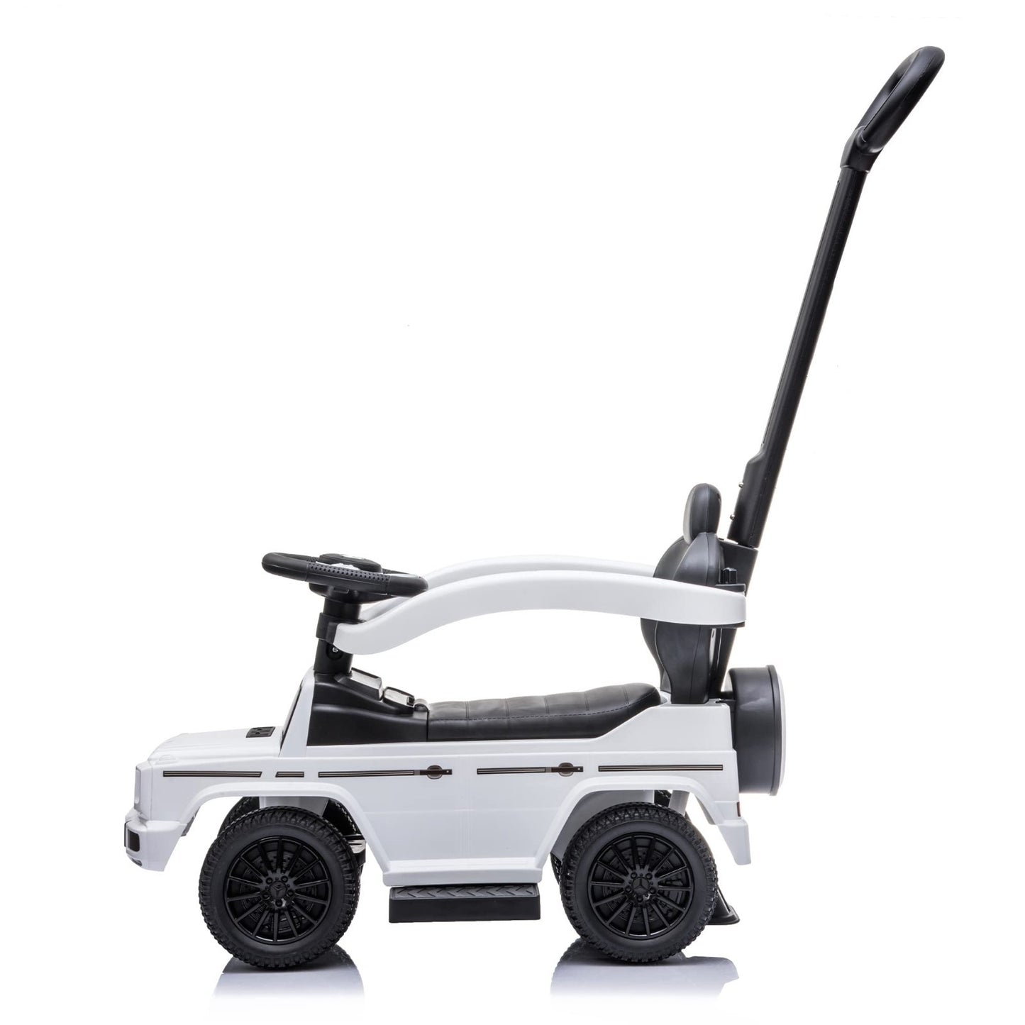 Kids Ride-On Car Stroller Mercedes G-Wagon for Toddlers 1-3, Music & Horn, White5