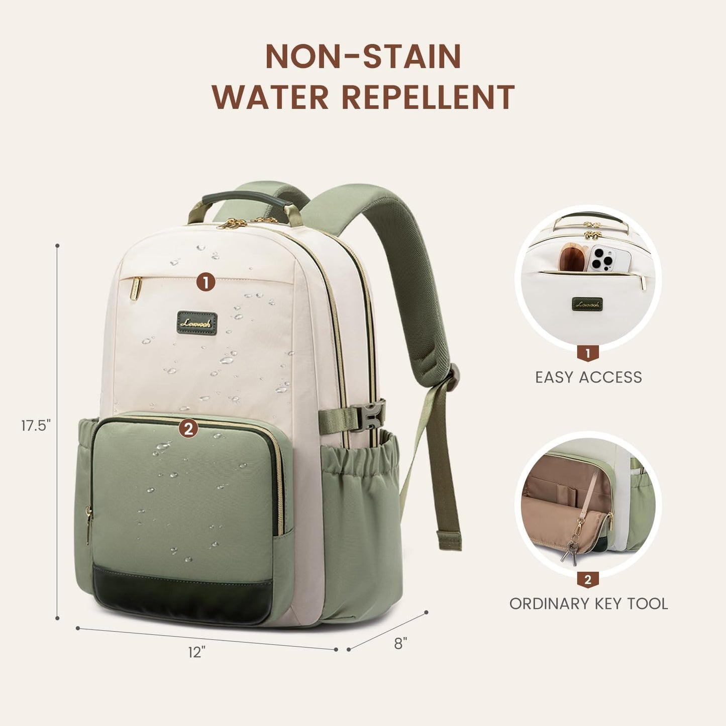 Stylish Waterproof Laptop Backpack for Women, 15.6" Large Capacity, Travel Purse3