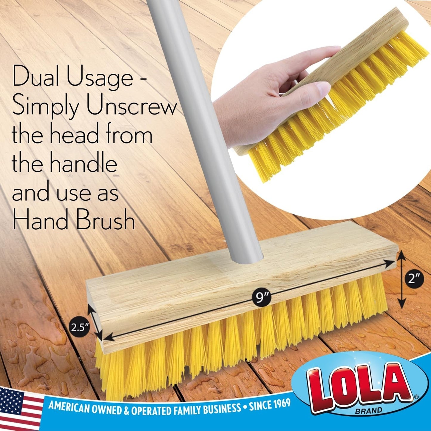 Durable Deck Scrub Brush - Outdoor Broom for Dirt, Grime, Leaves & Snow, 1 Count4