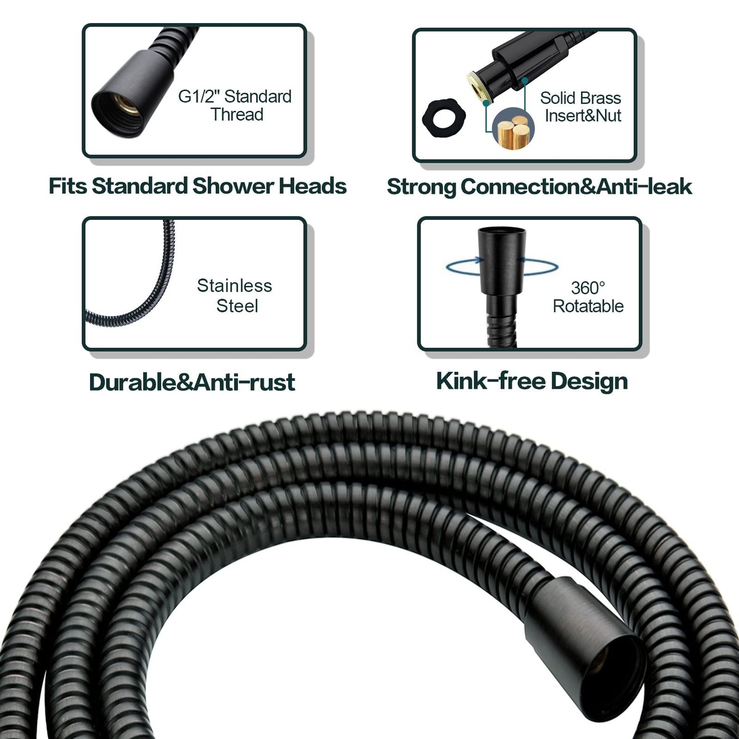 High Pressure Dual Shower Head Combo, Handheld & Rainfall Spray, Oil Rubbed Bron7