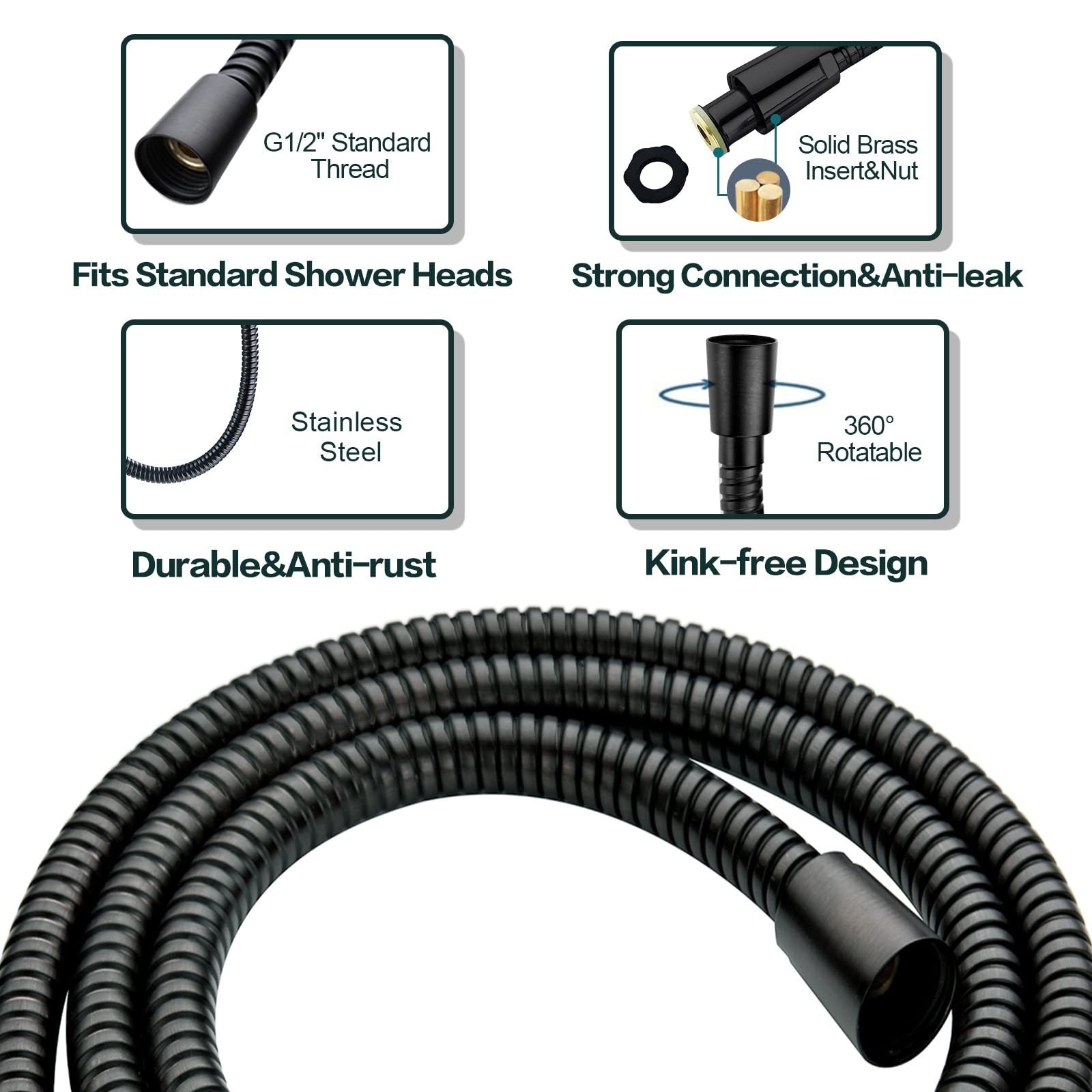 High Pressure Dual Shower Head Combo, Handheld & Rainfall Spray, Oil Rubbed Bron7