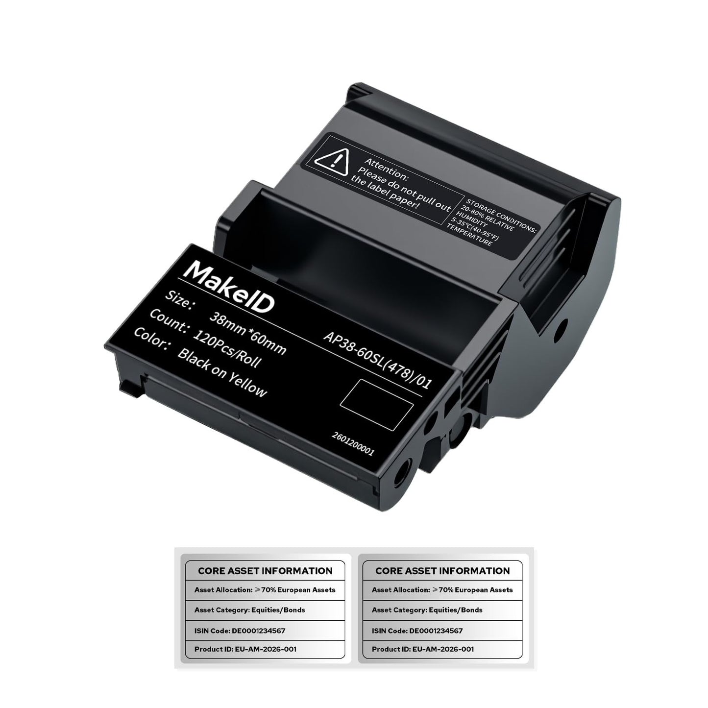 Metallic Silver Label Tape, Black Print, 1.50" x 2.36", 120 Indoor/Outdoor Label1