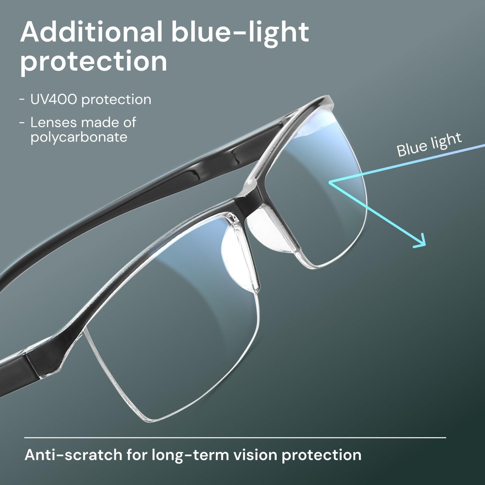 Durable Blue Light Filtering Reading Glasses for Men - Comfortable TR90 Frames4