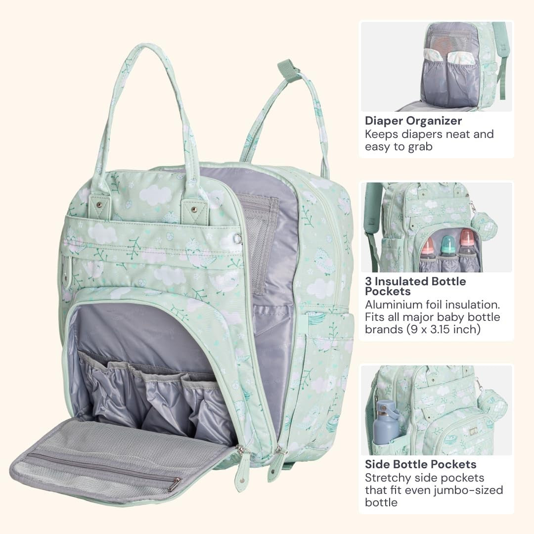 Multi Function Water Resistant Diaper Bag Backpack   Baby Travel Tote with Chang3