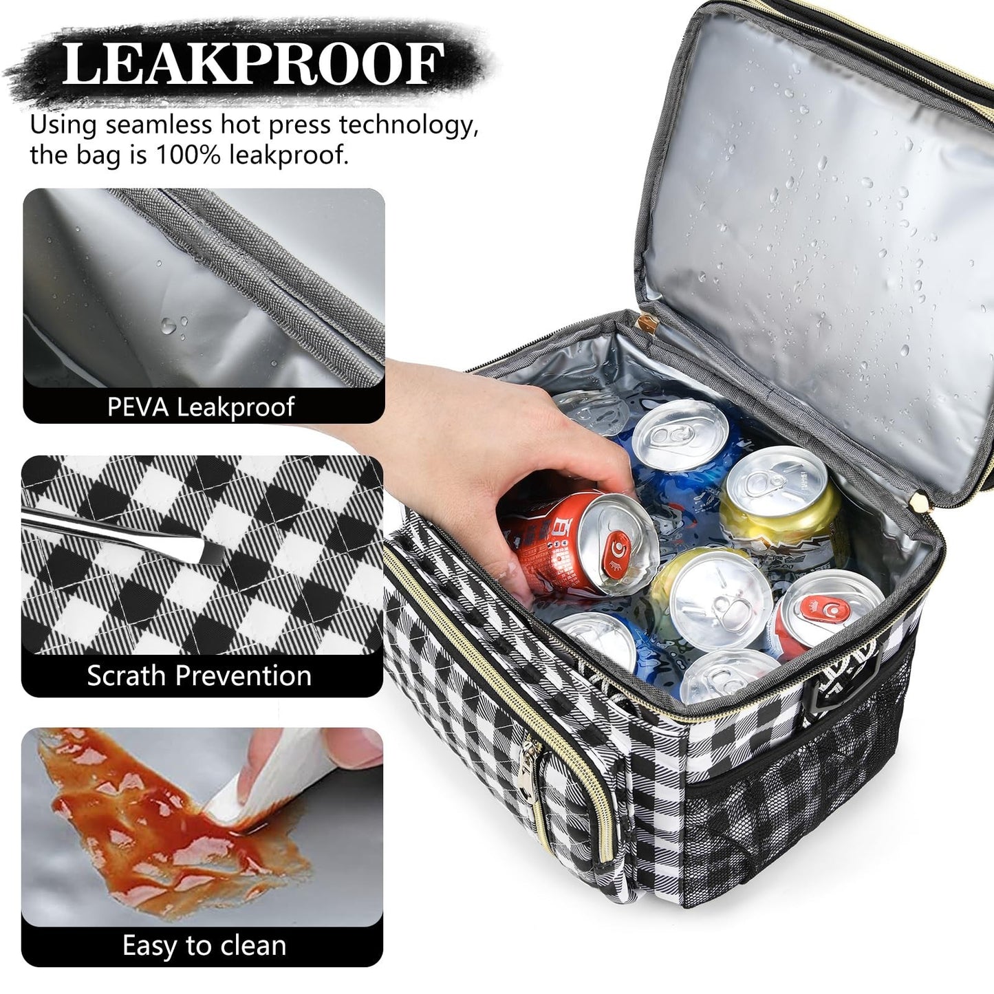 Expandable Insulated Lunch Bag - 16L Leakproof Cooler for Work/Travel/Picnics6
