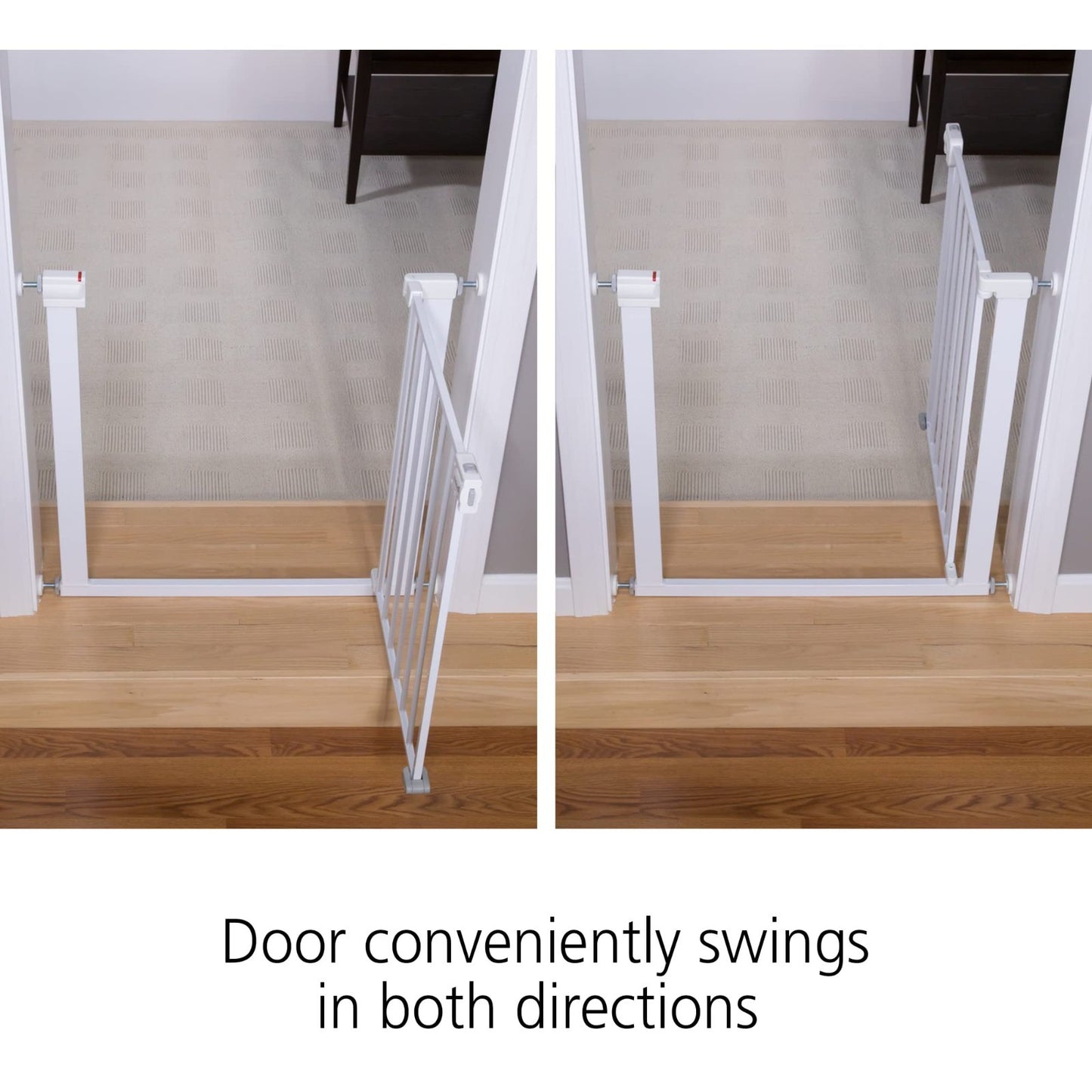 Easy Install Walk Thru Baby Gate for Doorway, Fits 29" 38", 28" Tall, White Dog10