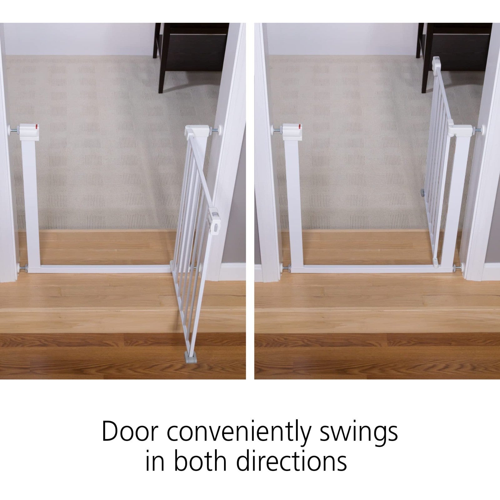 Easy Install Walk Thru Baby Gate for Doorway, Fits 29" 38", 28" Tall, White Dog10