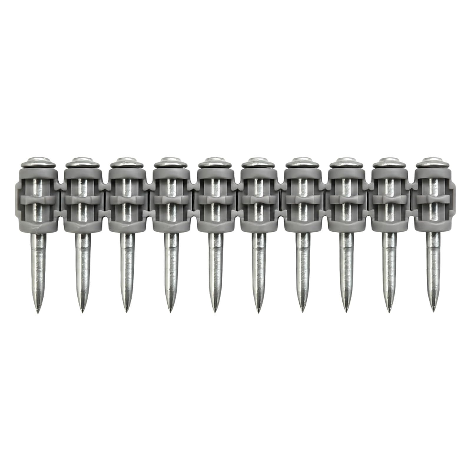1" Collated Concrete Nails 1000pcs - Full Round Head Steel Pins for Drywall, Met0