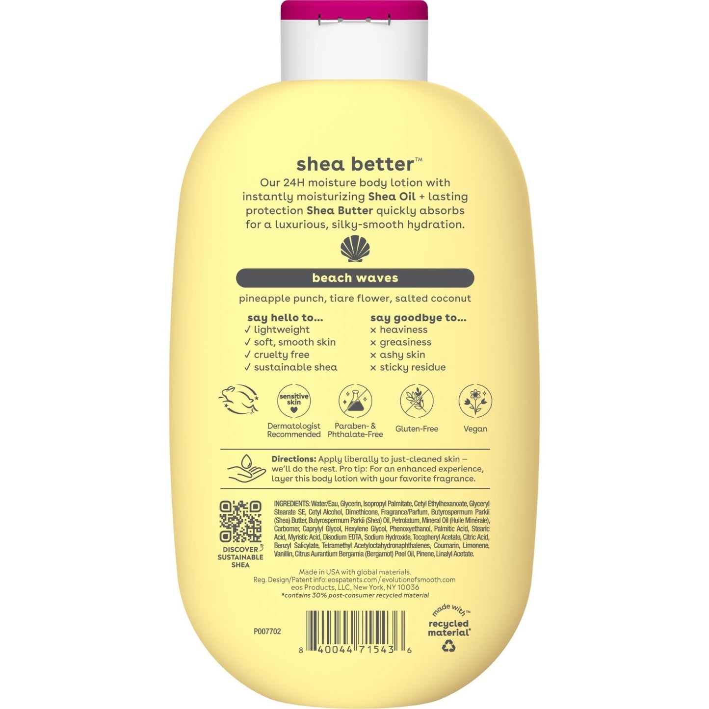 Shea Butter Body Lotion   24 Hour Moisture, Lightweight & Non Greasy, Vegan, Coc9