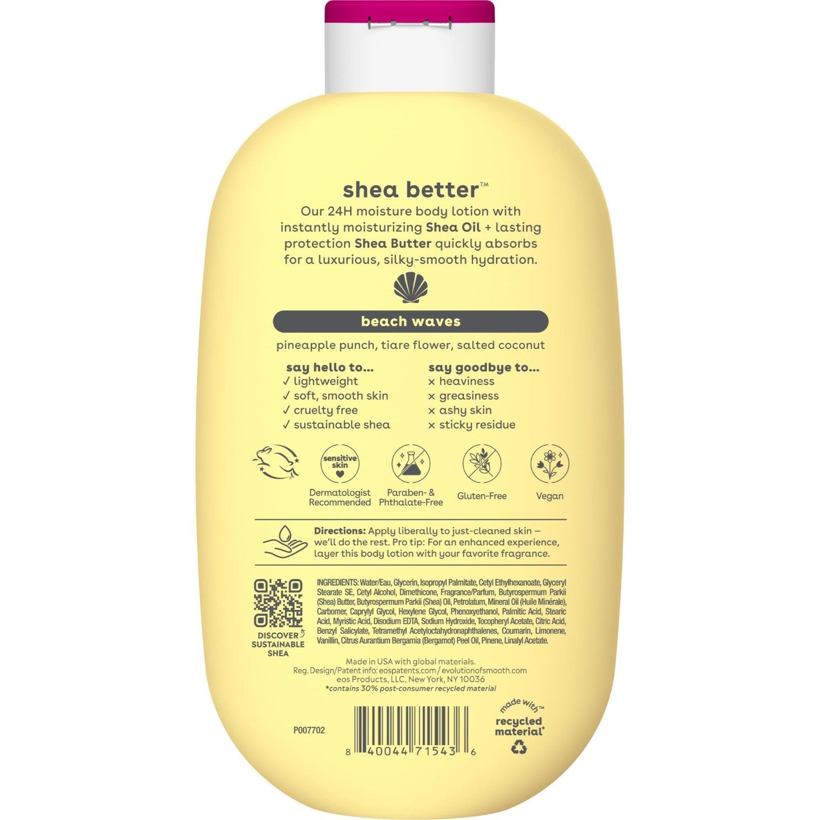 Shea Butter Body Lotion   24 Hour Moisture, Lightweight & Non Greasy, Vegan, Coc9