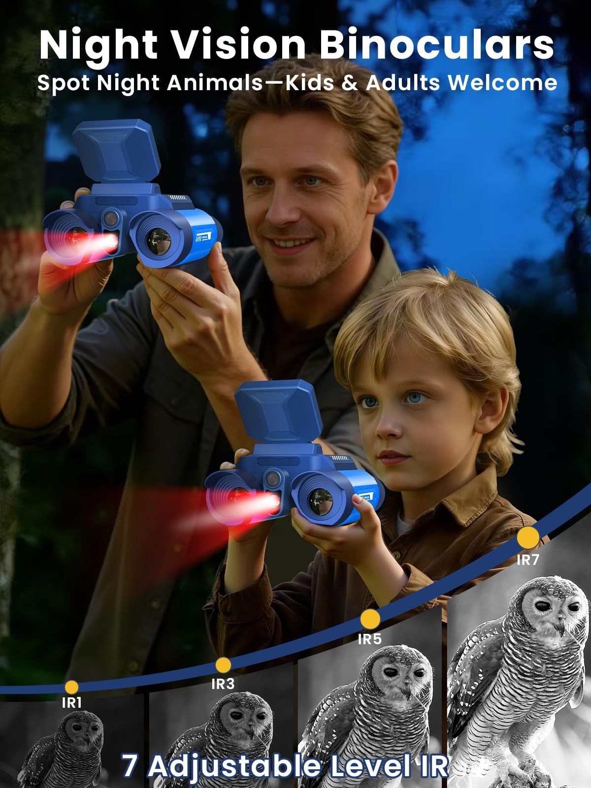 Kids Binoculars with Night Vision & 10X Zoom   Adventure Telescope Toys for Ages5
