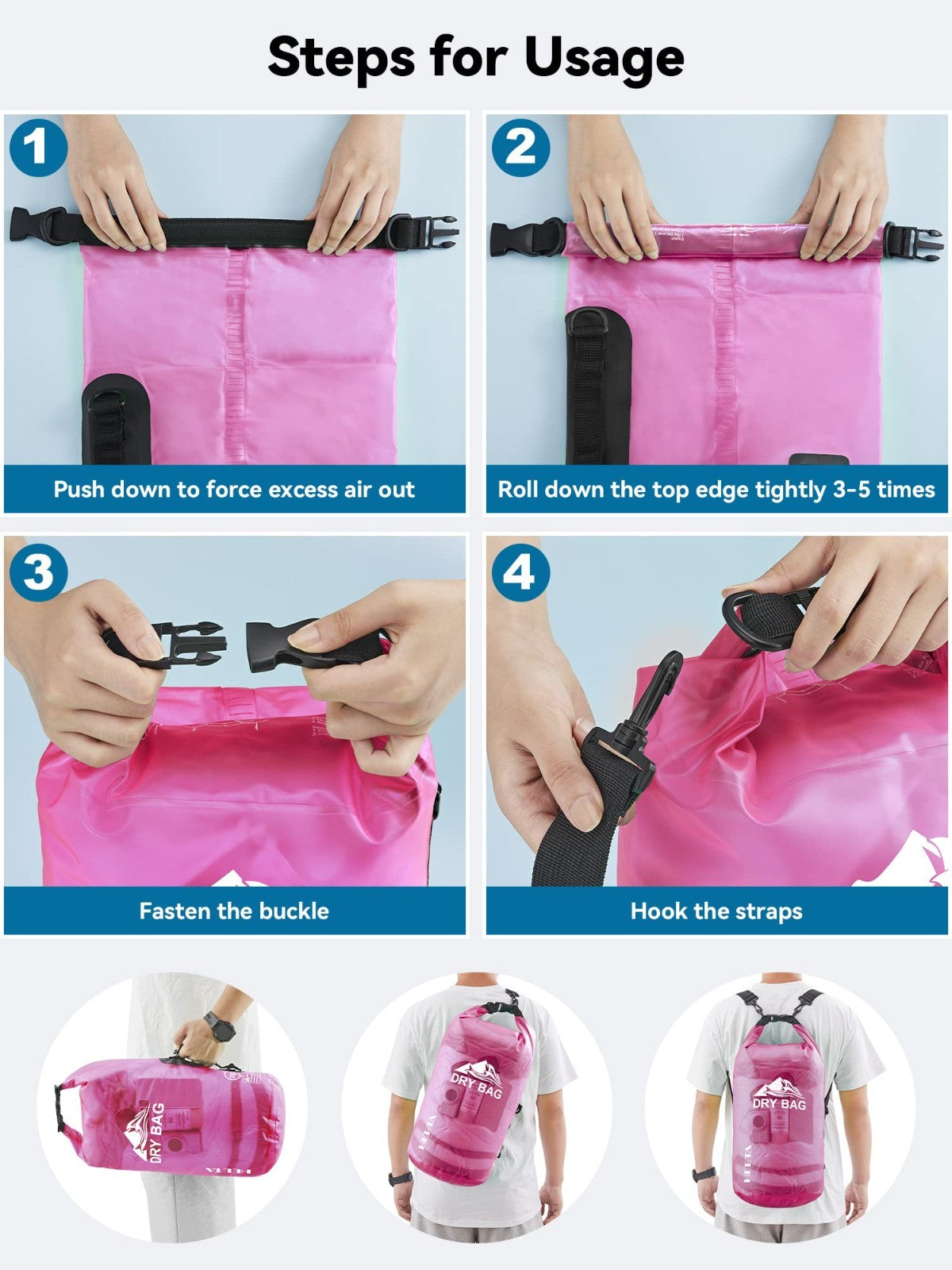 Waterproof Dry Bag for Travel, Kayaking, Boating - 5L/10L/20L/30L/40L Lightweigh4