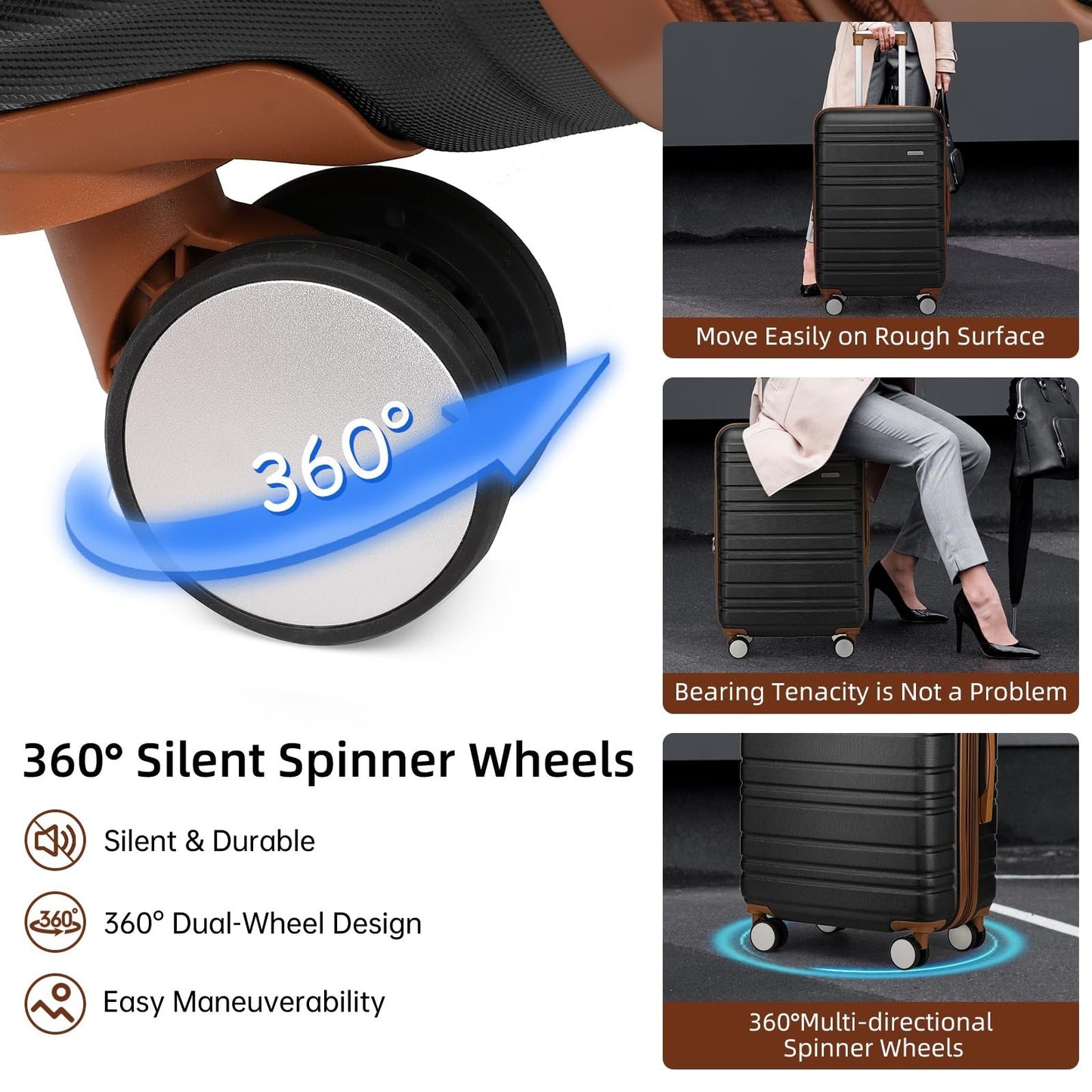 Expandable 6-Piece Luggage Set with 360° Wheels, TSA Lock, Lightweight Hardshell5