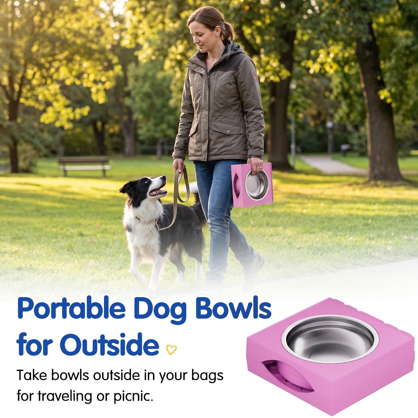 Elevated Dog Bowls for Large Breeds   Adjustable Stainless Steel Feeder Stand, 55