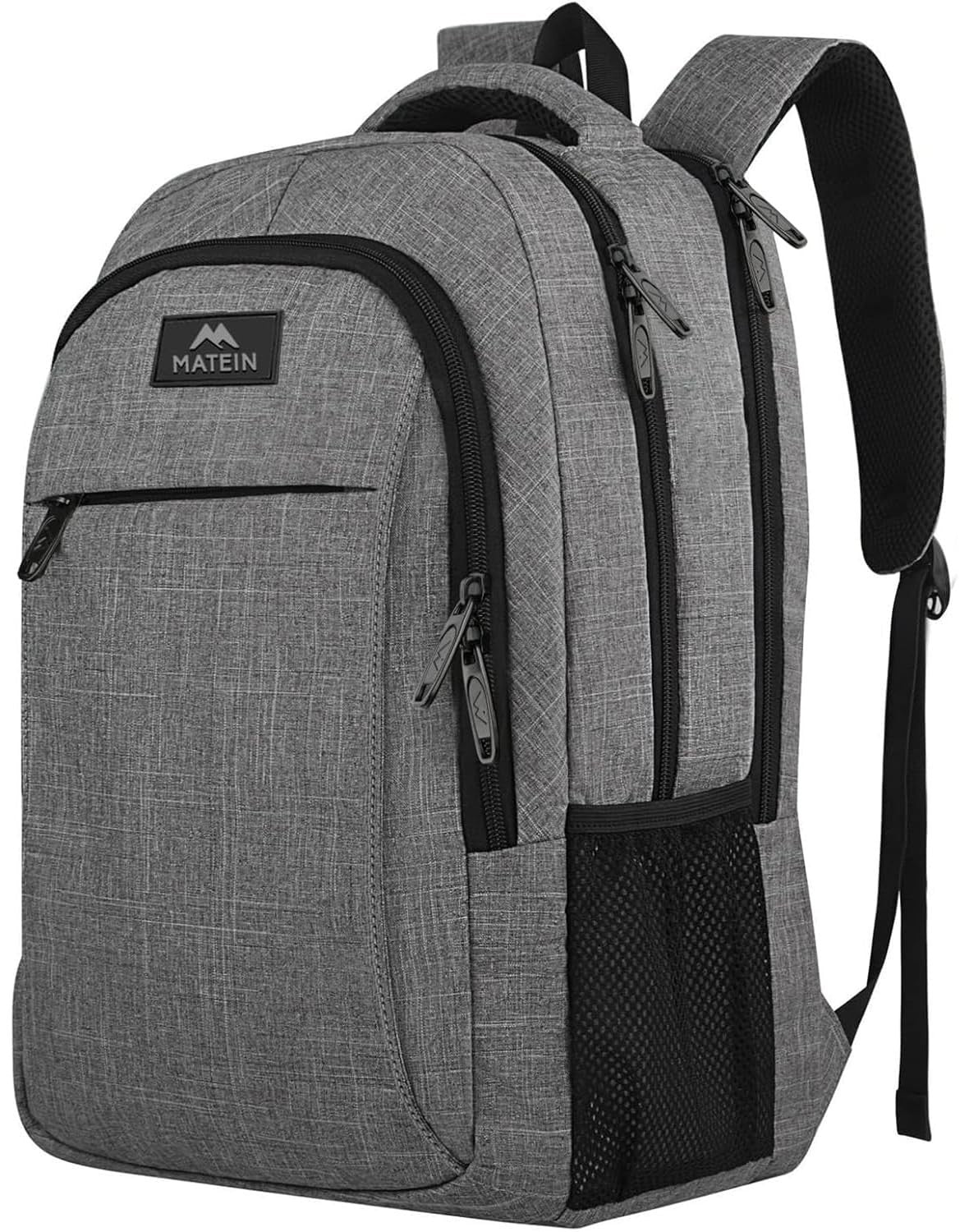 Spacious 15.6" Travel Laptop Backpack   College School Computer Bag, Grey1