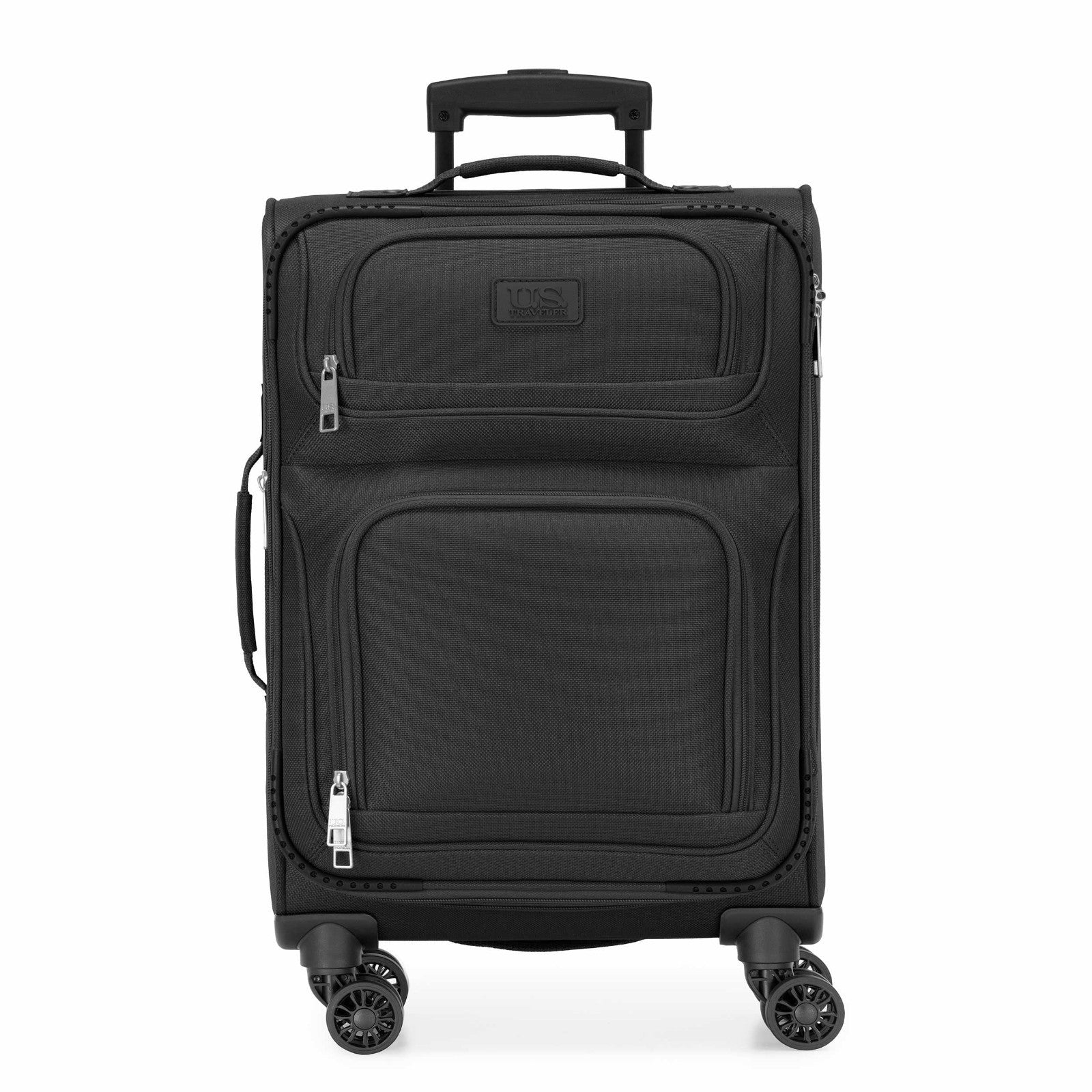 Lightweight Softside Rolling Carry-On Suitcase, 4-Wheel Travel Luggage Set, Blac2