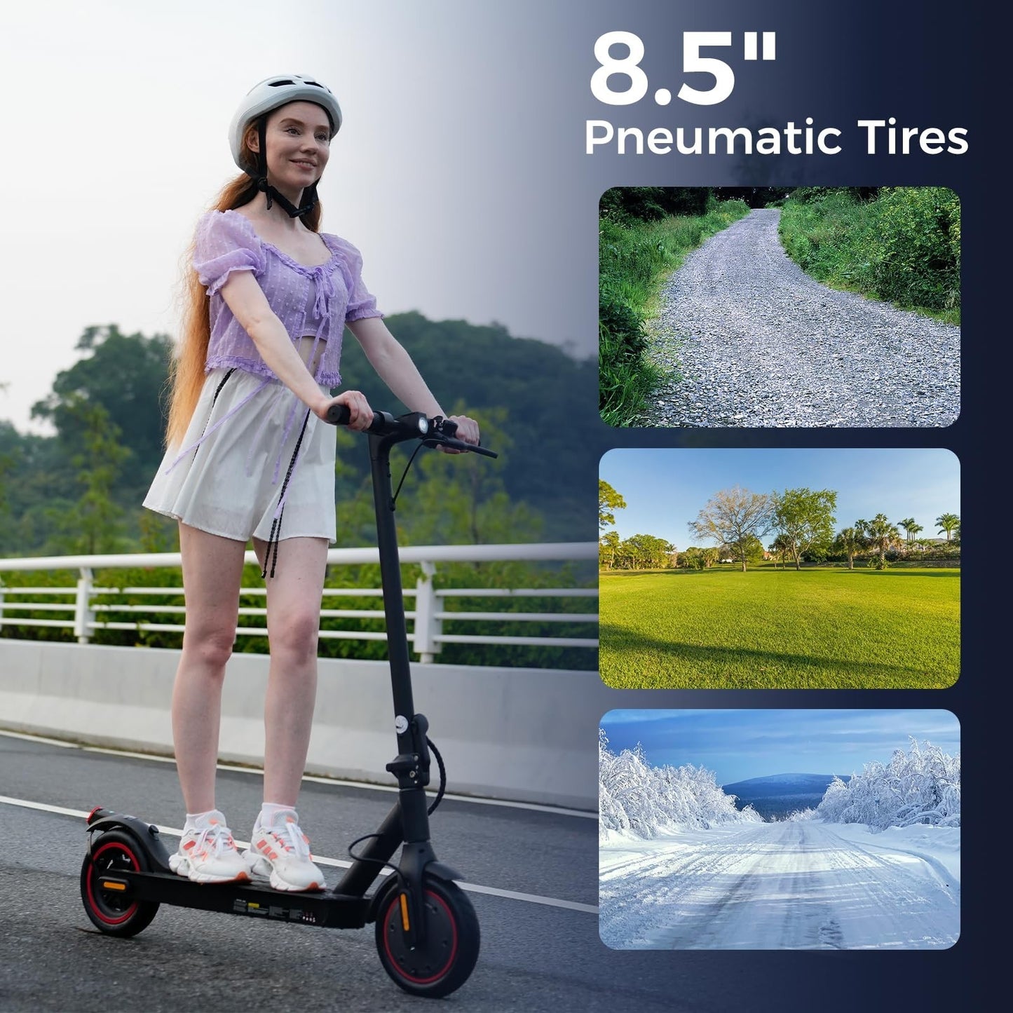 High-Power Electric Scooter for Adults & Teens, 1200W/1000W/500W Motor, 10''/8.55