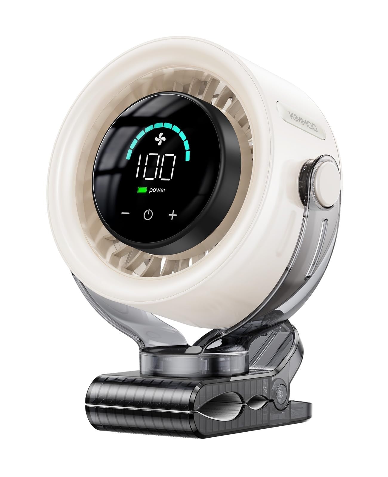 4000mAh Portable Clip On Fan   100 Speed Touch Control, LED Display, 360° Rotati1