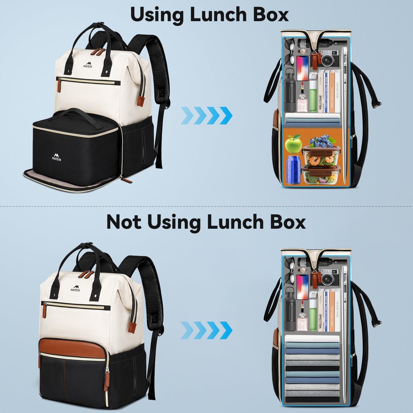 15.6" Laptop Backpack with Insulated Lunch Box, Work & College Backpack Set3