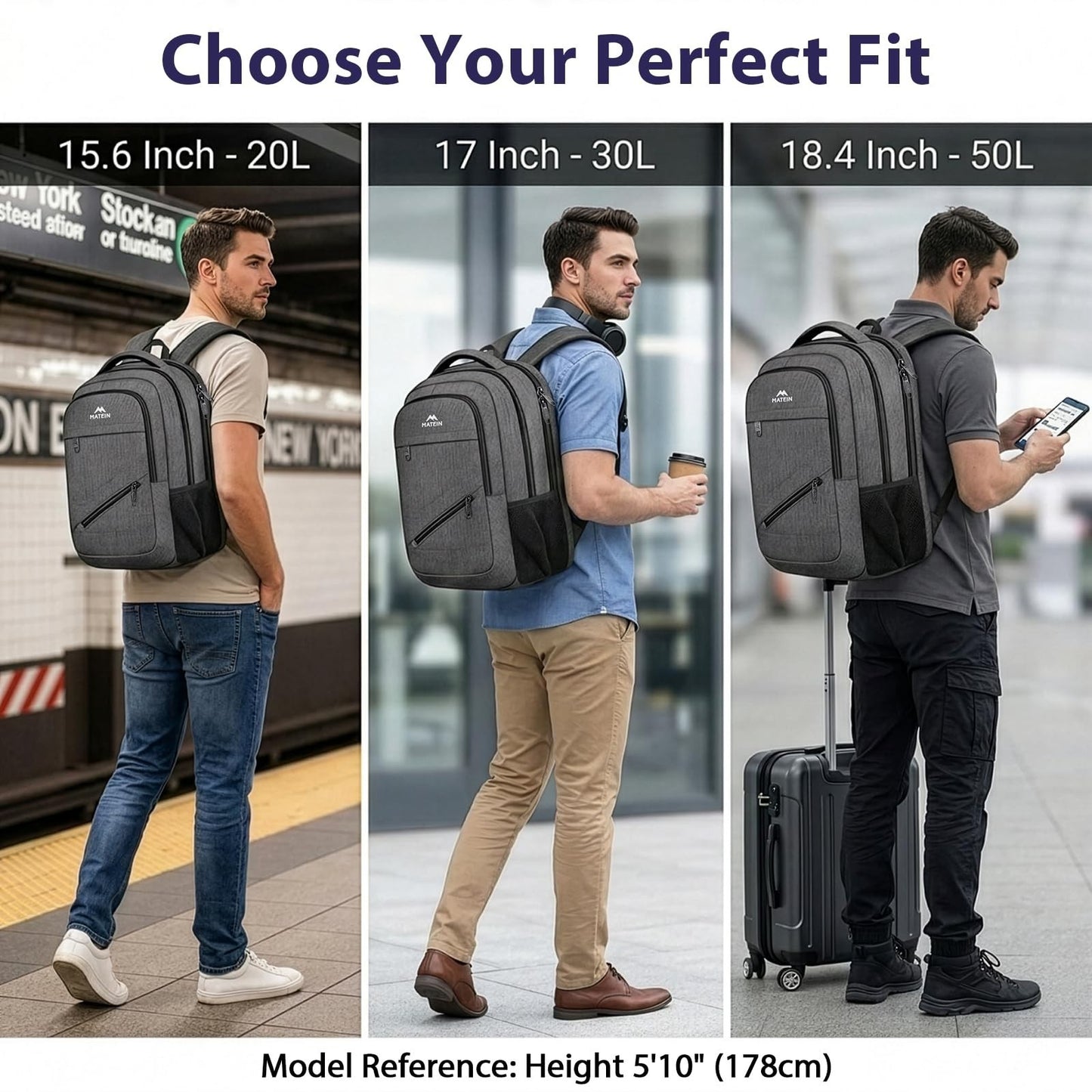 15.6 Inch Laptop Backpack, Travel Friendly Personal Item Bag, Airport Approved7