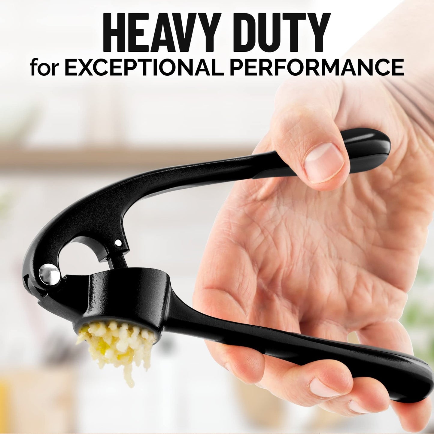 Premium Garlic Press Set   Rust Proof Mincer Tool with Ergonomic Handle & Peeler6