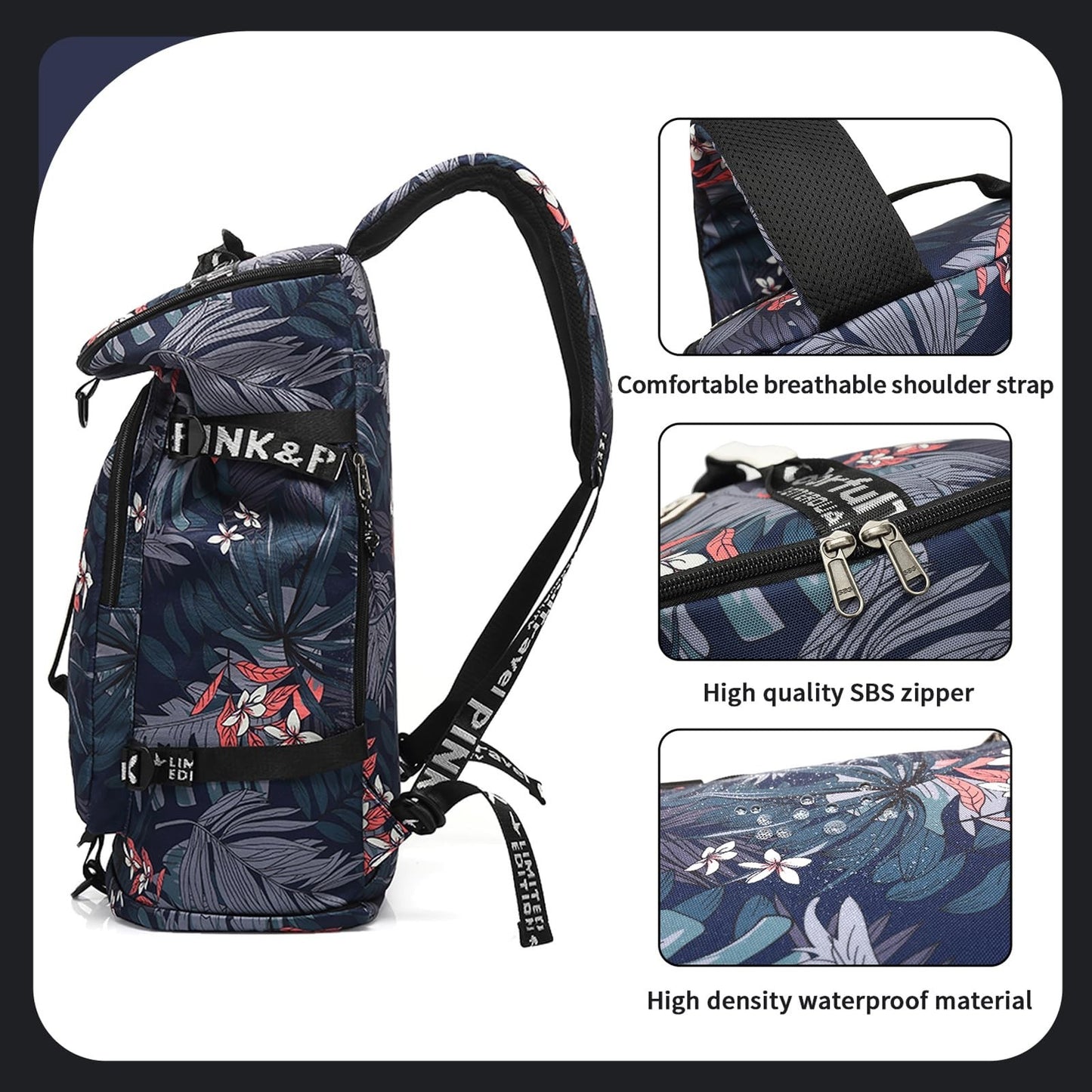 Waterproof Gym Duffel Backpack with Shoe Compartment, 4 Carry Methods, Sports &8