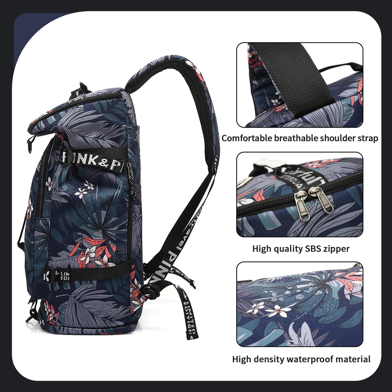 Waterproof Gym Duffel Backpack with Shoe Compartment, 4 Carry Methods, Sports &8
