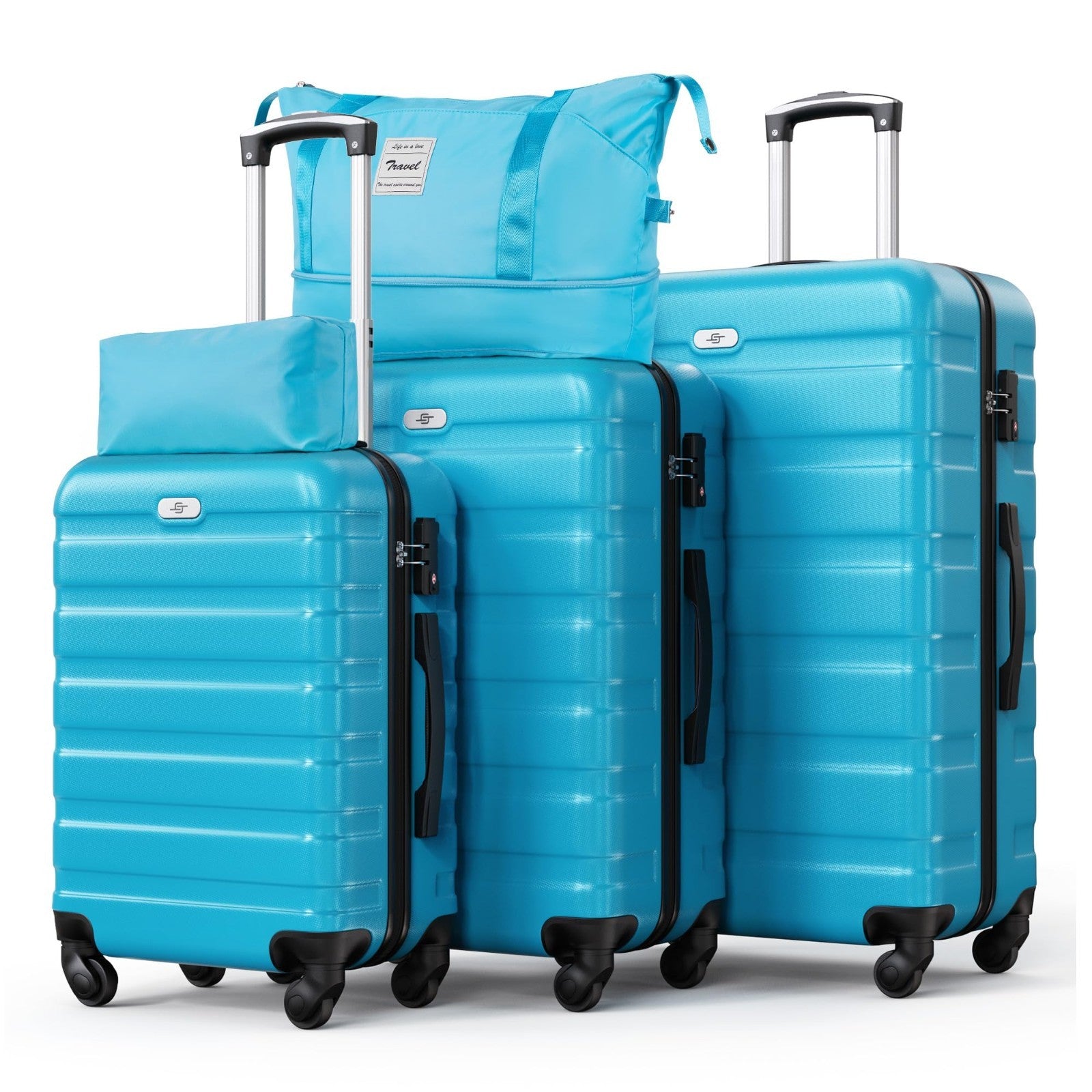 5-Piece Hardshell Luggage Set with Spinner Wheels, TSA Lock, Lightweight Carry-O1